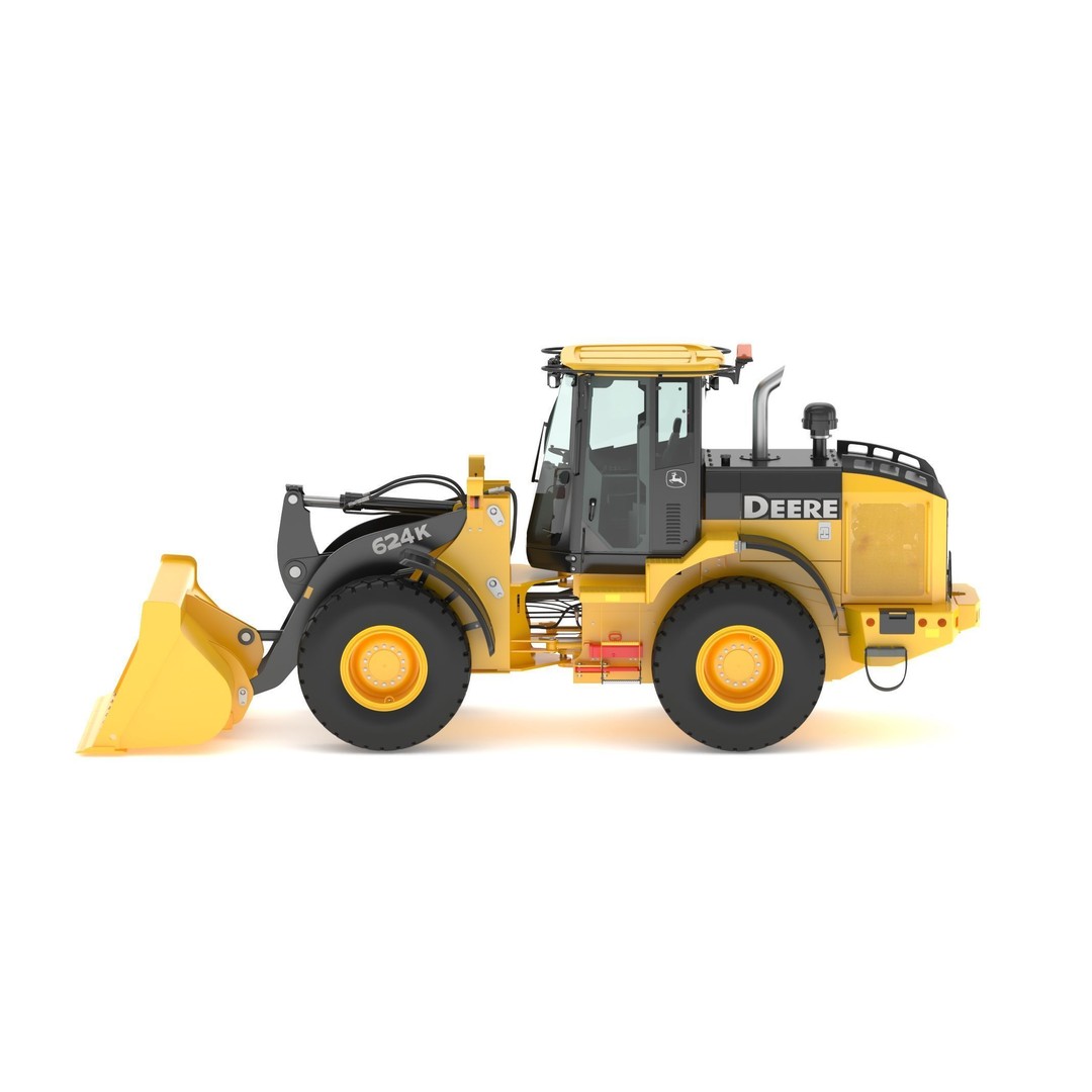 John Deere 624K Wheel Loader 3D Model – High Poly PBR Asset, FBX, OBJ - View 3