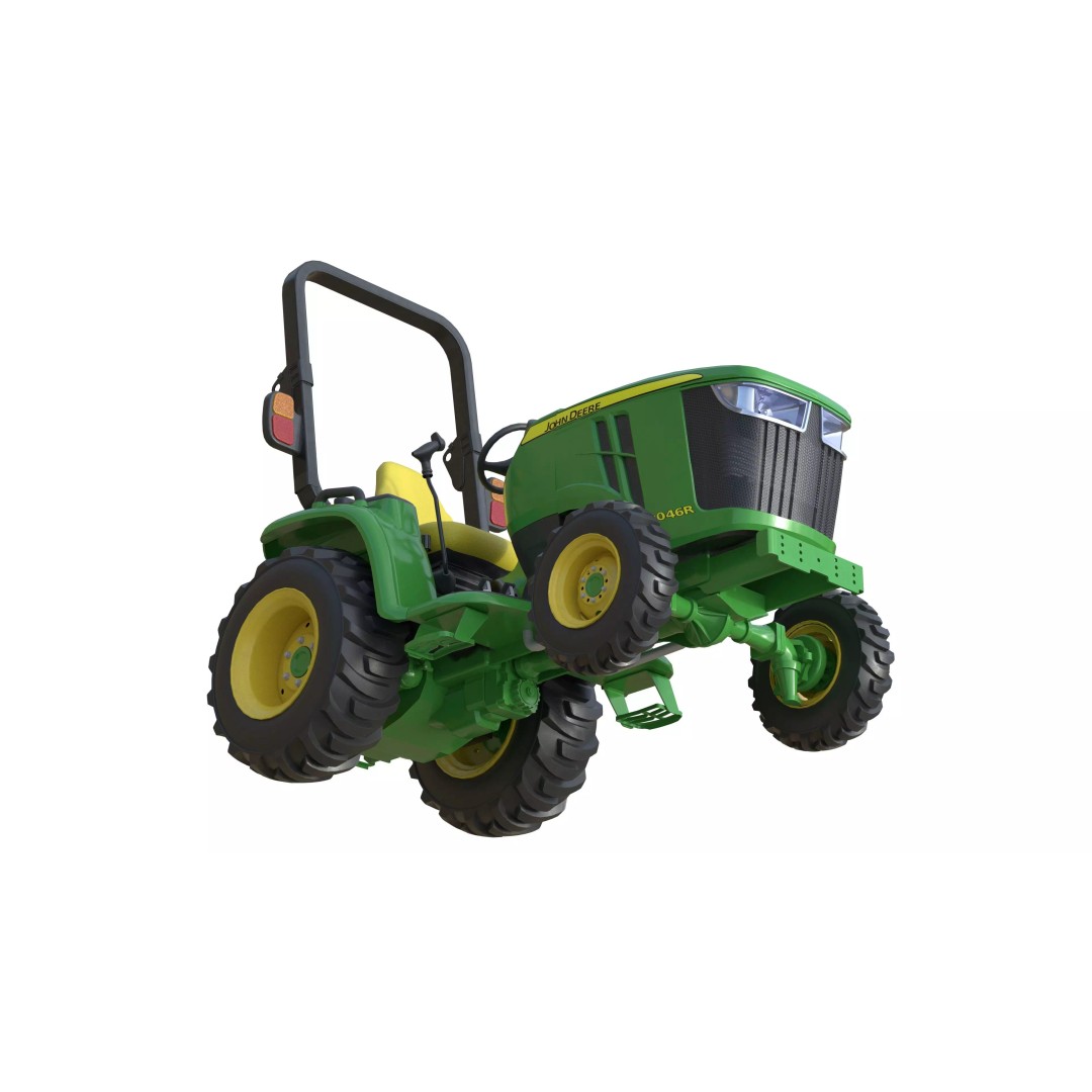 John Deere 3046R Compact Utility Tractor 3D Model – Low Poly PBR Asset, FBX - View 11