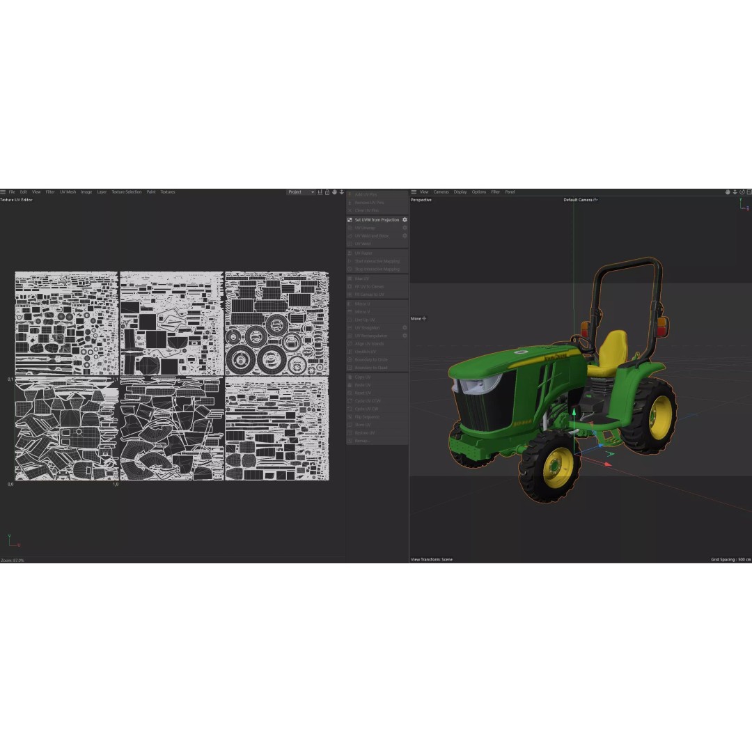 John Deere 3046R Compact Utility Tractor 3D Model – Low Poly PBR Asset, FBX - View 12