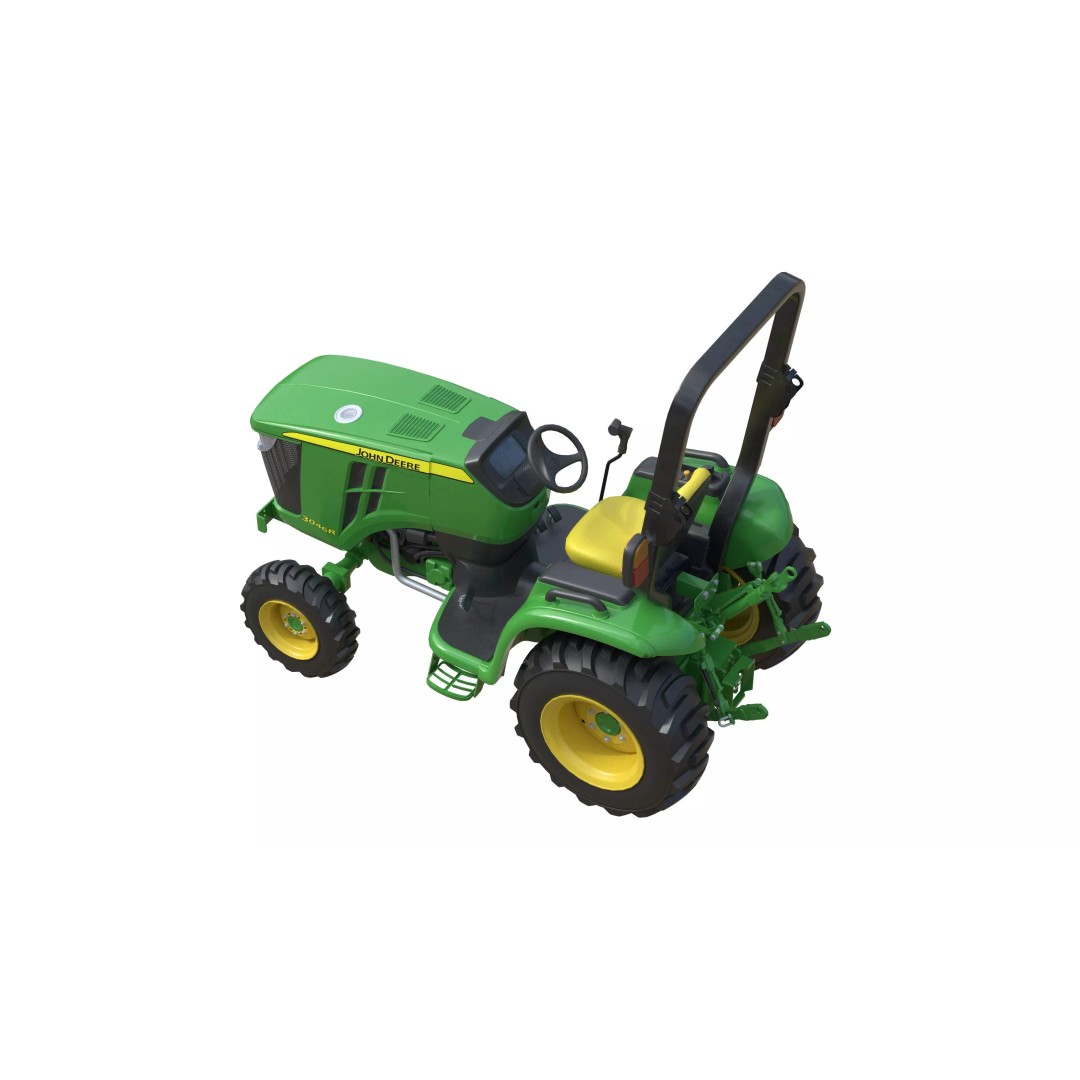 John Deere 3046R Compact Utility Tractor 3D Model – Low Poly PBR Asset, FBX - View 6
