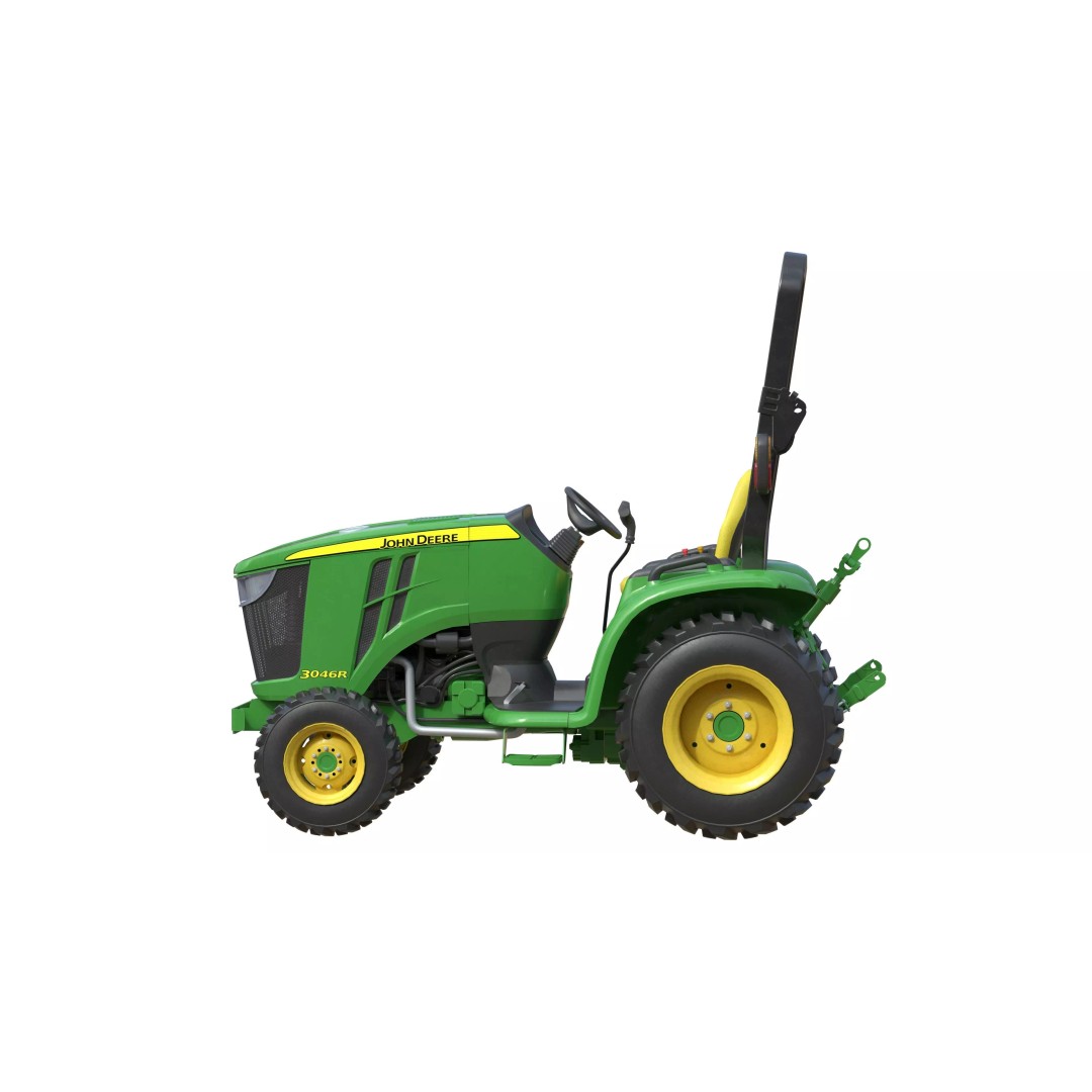 John Deere 3046R Compact Utility Tractor 3D Model – Low Poly PBR Asset, FBX - View 7