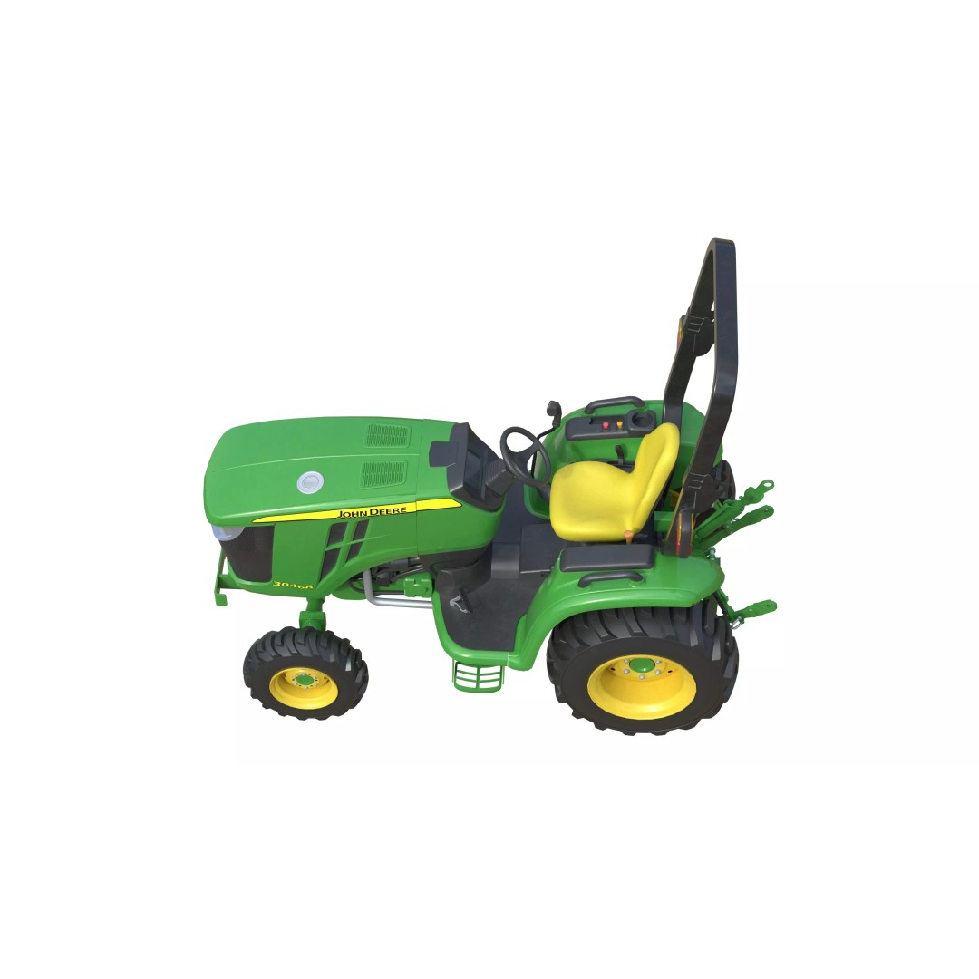 John Deere 3046R Compact Utility Tractor 3D Model – Low Poly PBR Asset, FBX - View 8