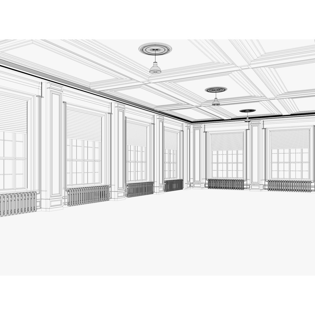 Loft Interior 3D Model – Industrial Office Scene, Cinema4D - View 10