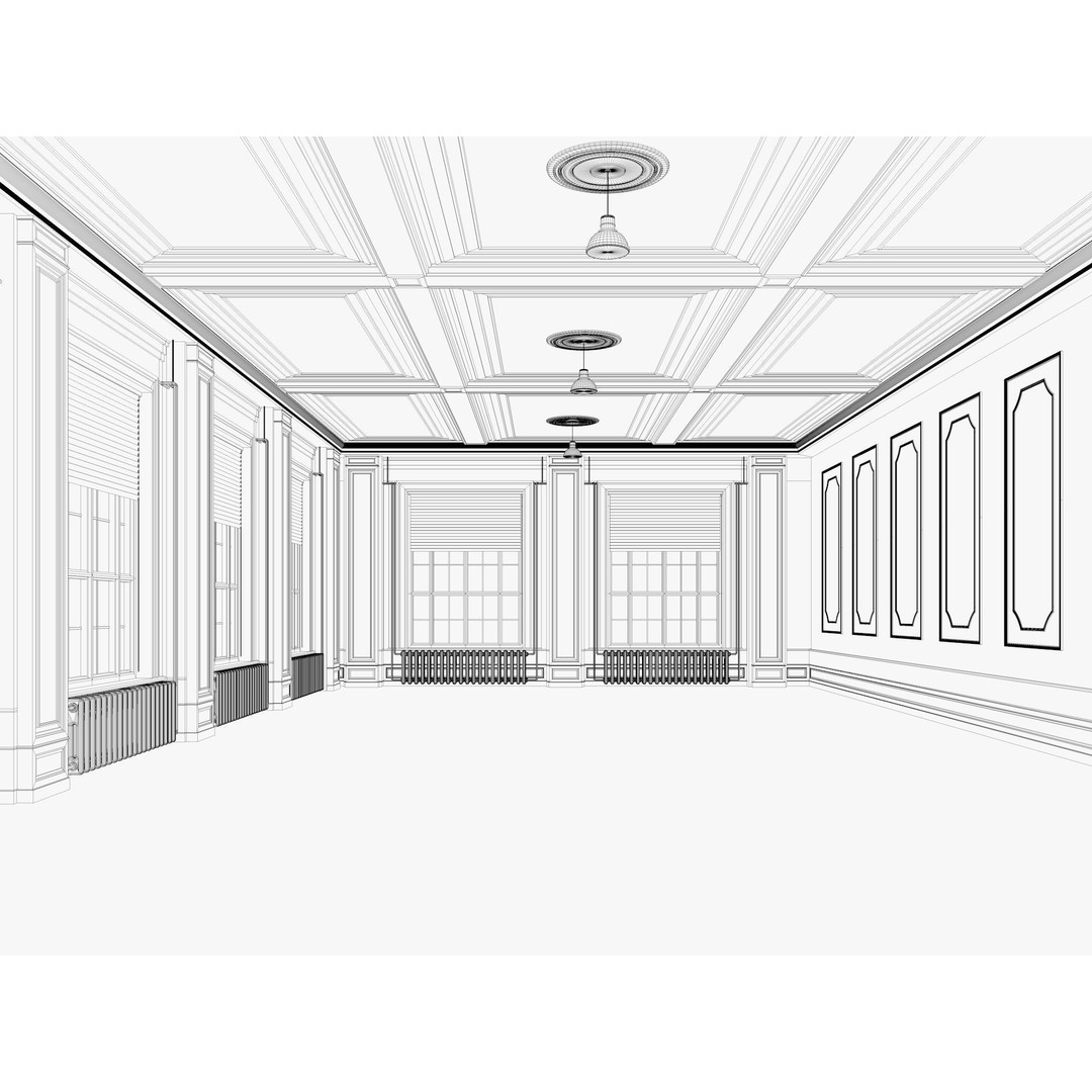 Loft Interior 3D Model – Industrial Office Scene, Cinema4D - View 11