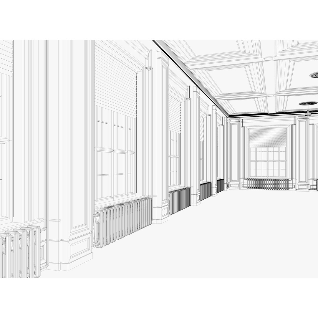 Loft Interior 3D Model – Industrial Office Scene, Cinema4D - View 13