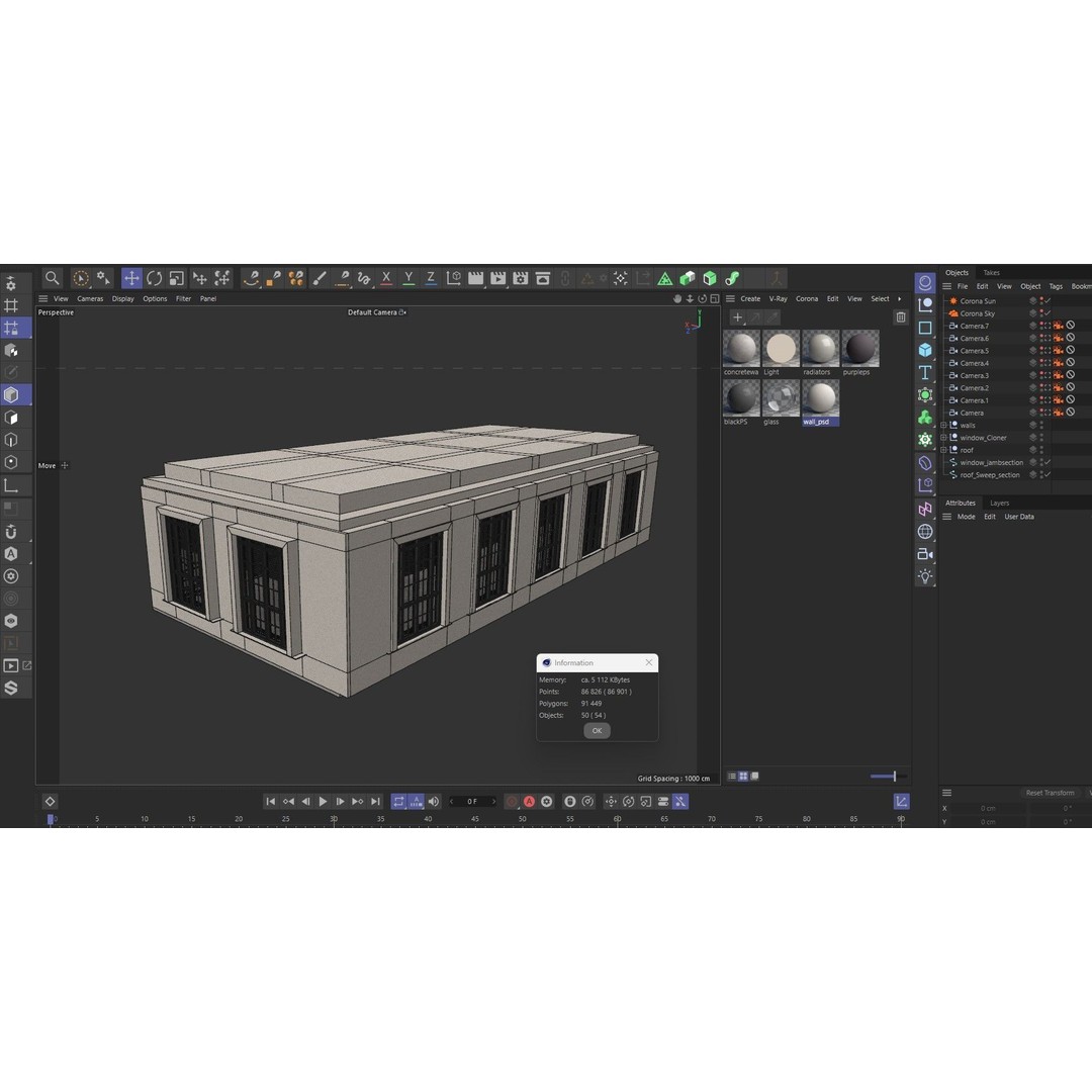 Loft Interior 3D Model – Industrial Office Scene, Cinema4D - View 20