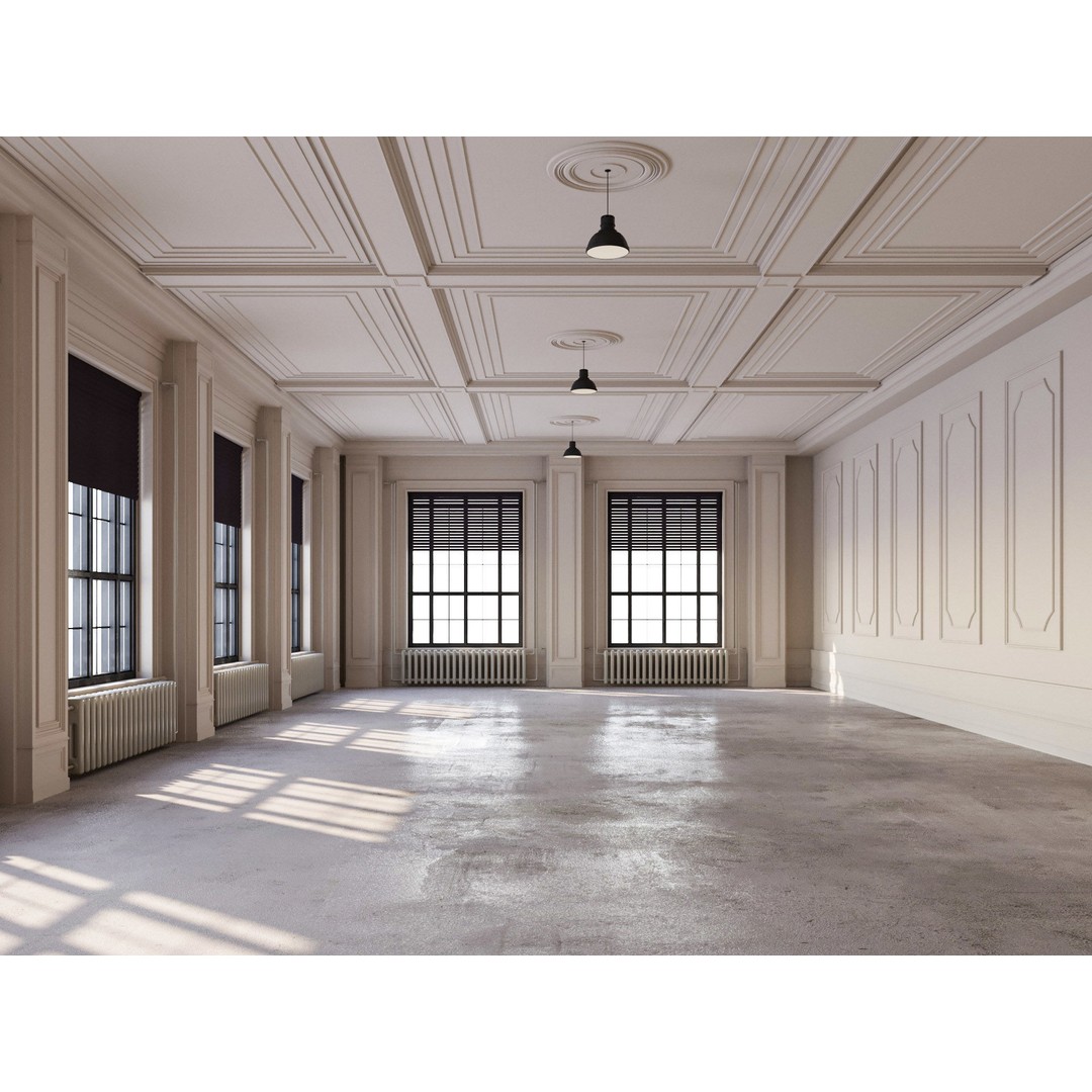 Loft Interior 3D Model – Industrial Office Scene, Cinema4D - View 3