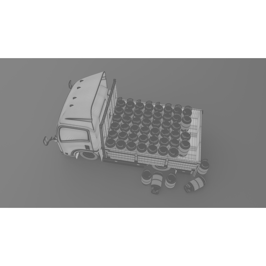 ISUZU NLR130 Gas Tank 3D Model – Low Poly Vehicle Asset, FBX, OBJ