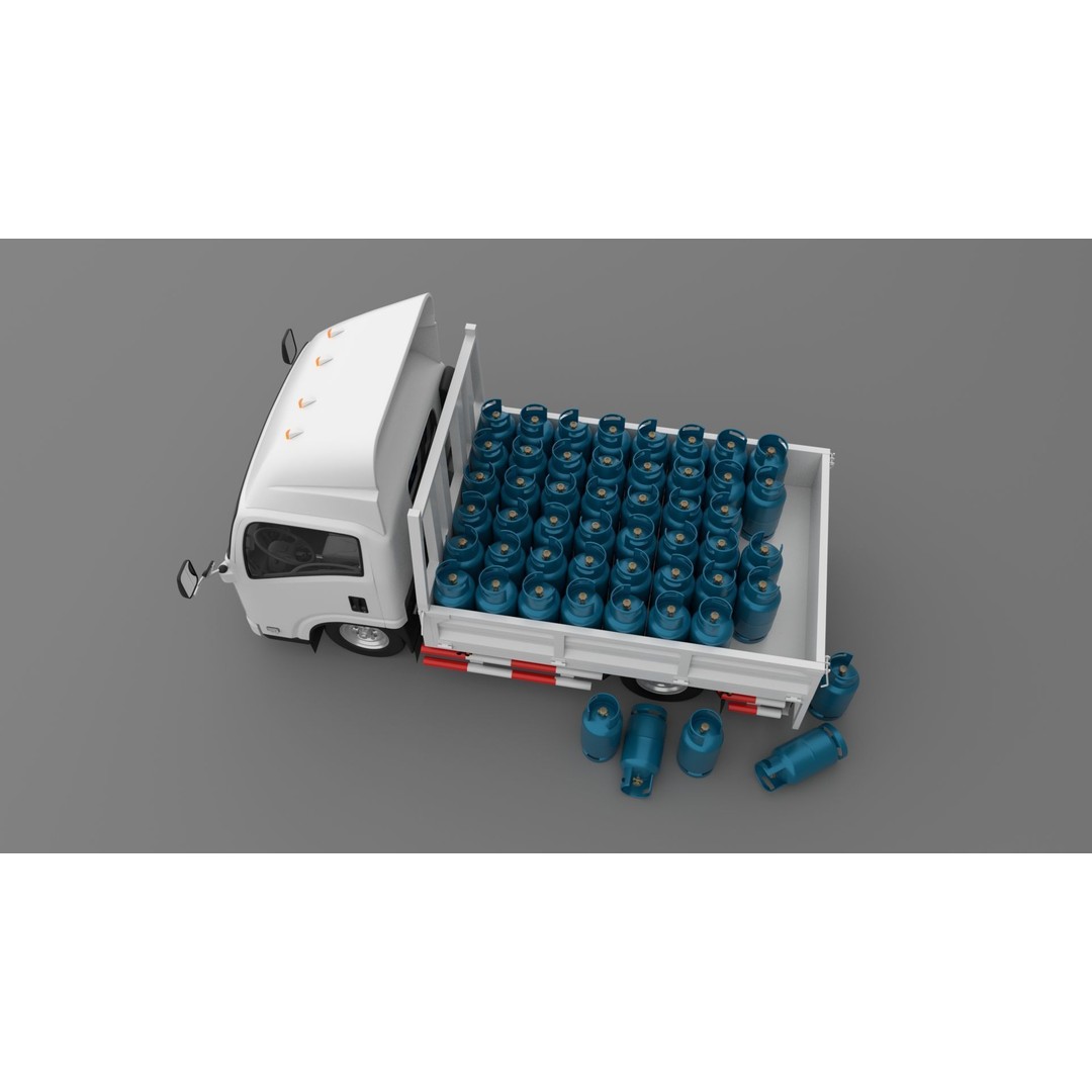 ISUZU NLR130 Gas Tank 3D Model – Low Poly Vehicle Asset, FBX, OBJ - View 11