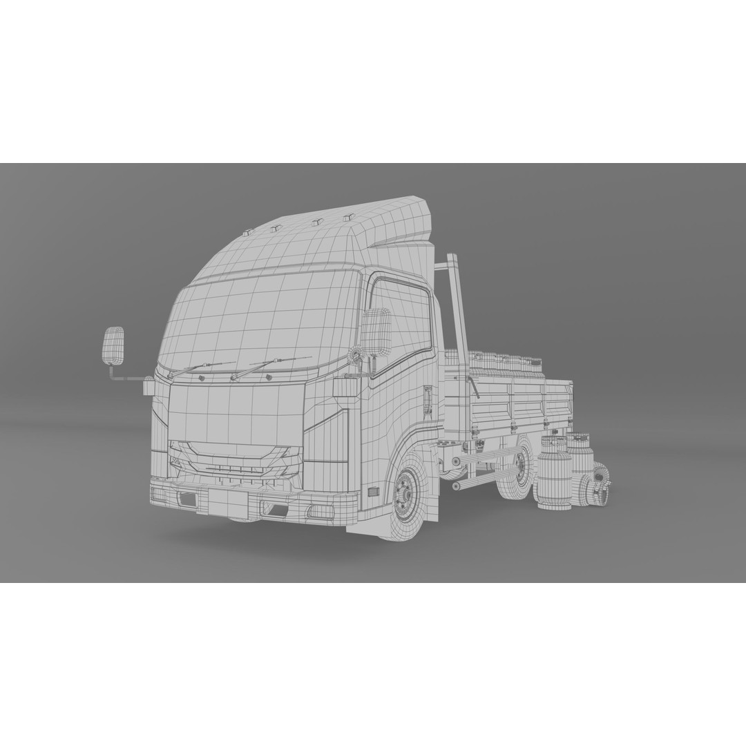 ISUZU NLR130 Gas Tank 3D Model – Low Poly Vehicle Asset, FBX, OBJ - View 15