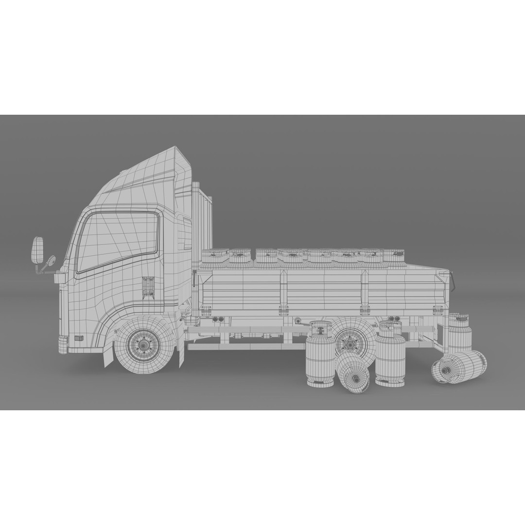 ISUZU NLR130 Gas Tank 3D Model – Low Poly Vehicle Asset, FBX, OBJ - View 17