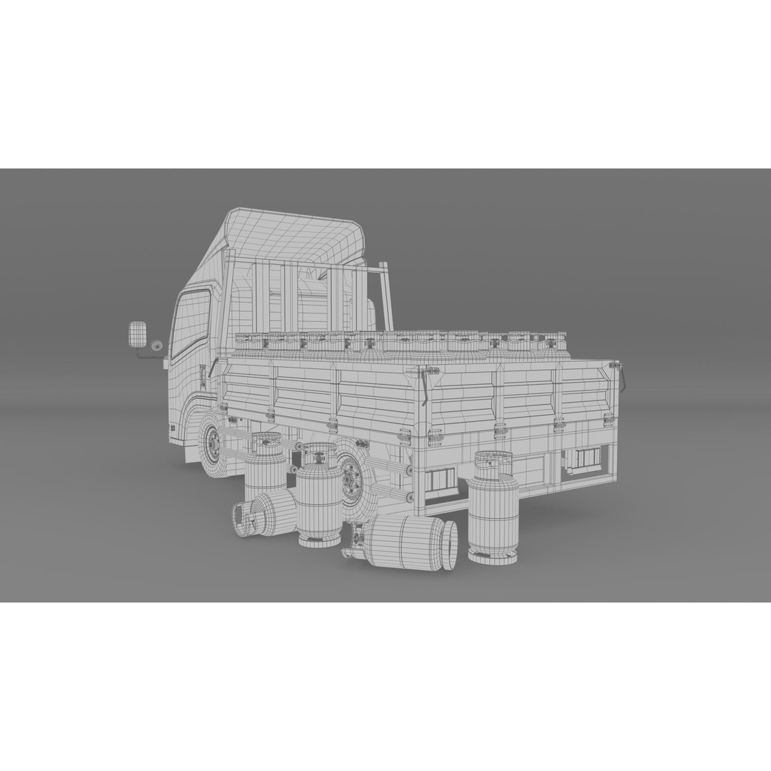ISUZU NLR130 Gas Tank 3D Model – Low Poly Vehicle Asset, FBX, OBJ - View 19