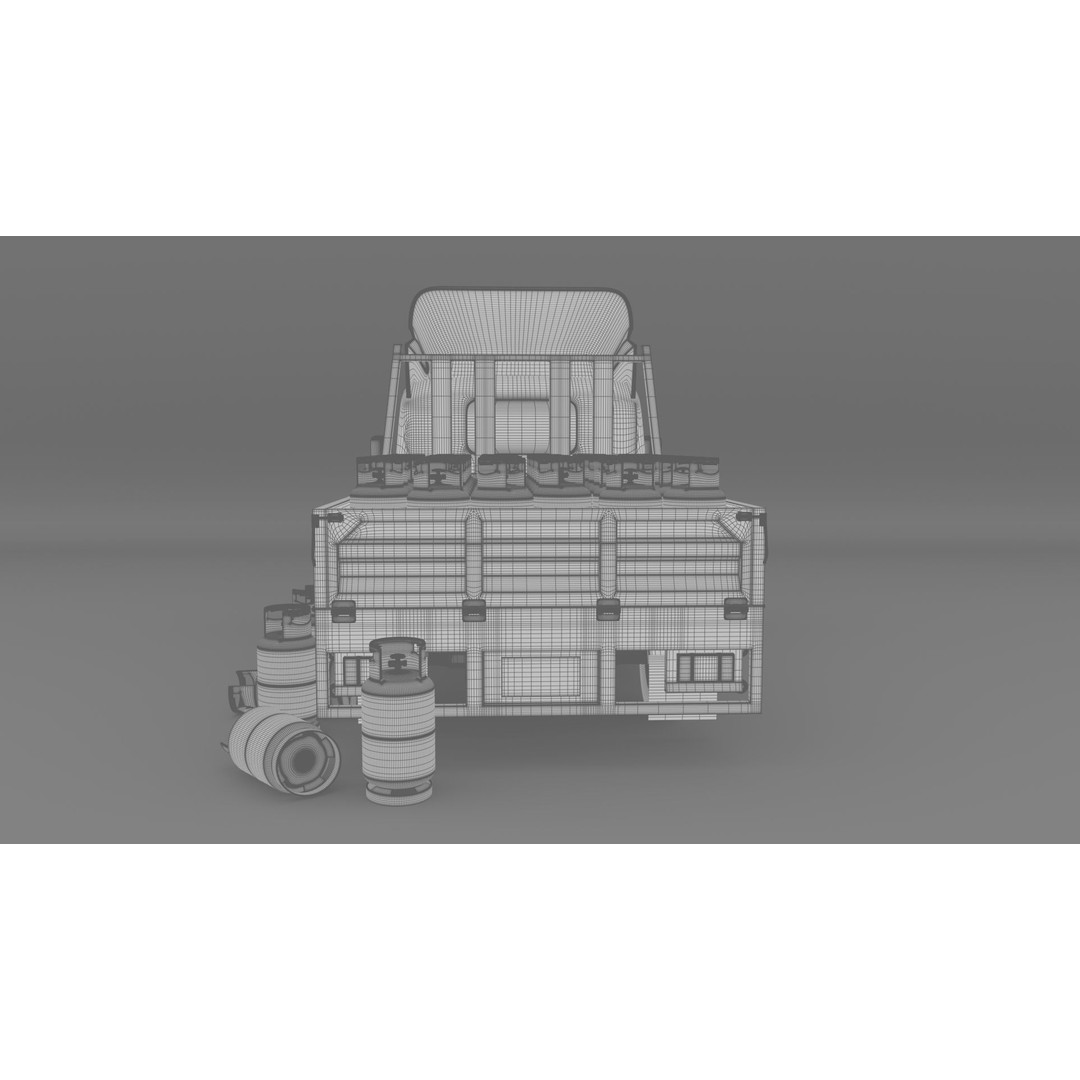 ISUZU NLR130 Gas Tank 3D Model – Low Poly Vehicle Asset, FBX, OBJ - View 22