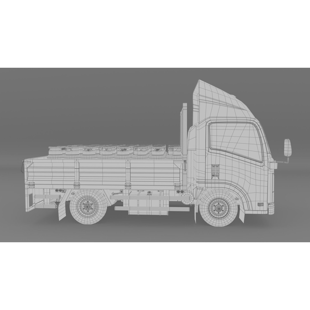 ISUZU NLR130 Gas Tank 3D Model – Low Poly Vehicle Asset, FBX, OBJ - View 25