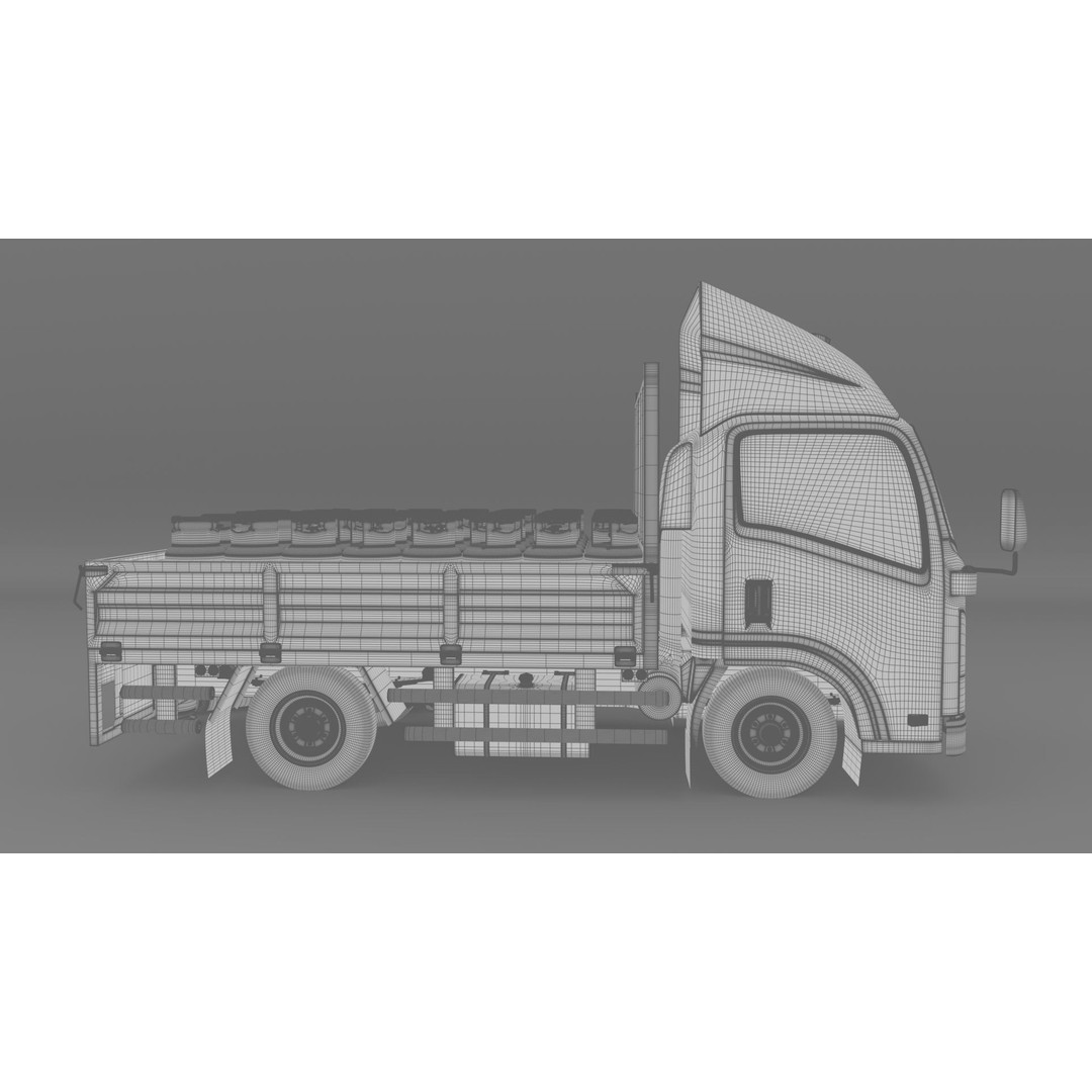 ISUZU NLR130 Gas Tank 3D Model – Low Poly Vehicle Asset, FBX, OBJ - View 26