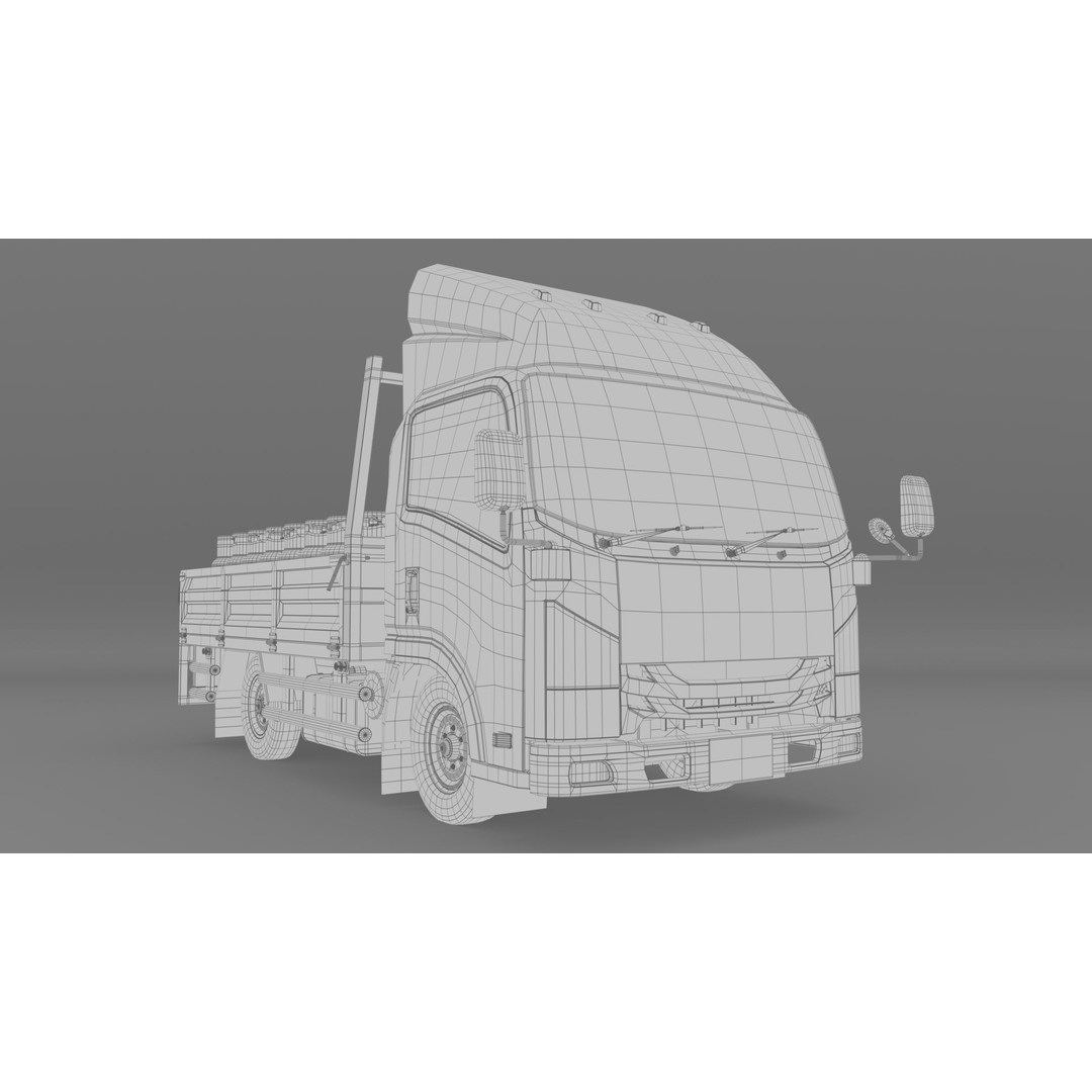ISUZU NLR130 Gas Tank 3D Model – Low Poly Vehicle Asset, FBX, OBJ - View 27
