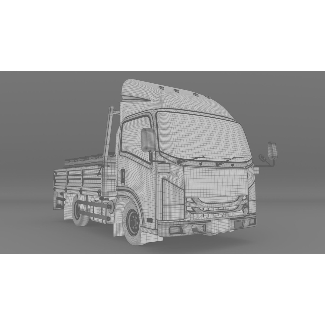 ISUZU NLR130 Gas Tank 3D Model – Low Poly Vehicle Asset, FBX, OBJ - View 28