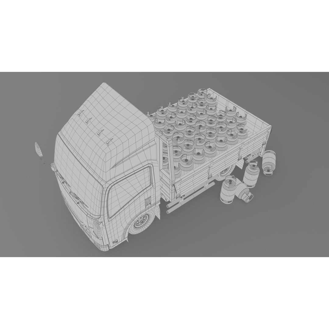 ISUZU NLR130 Gas Tank 3D Model – Low Poly Vehicle Asset, FBX, OBJ - View 31