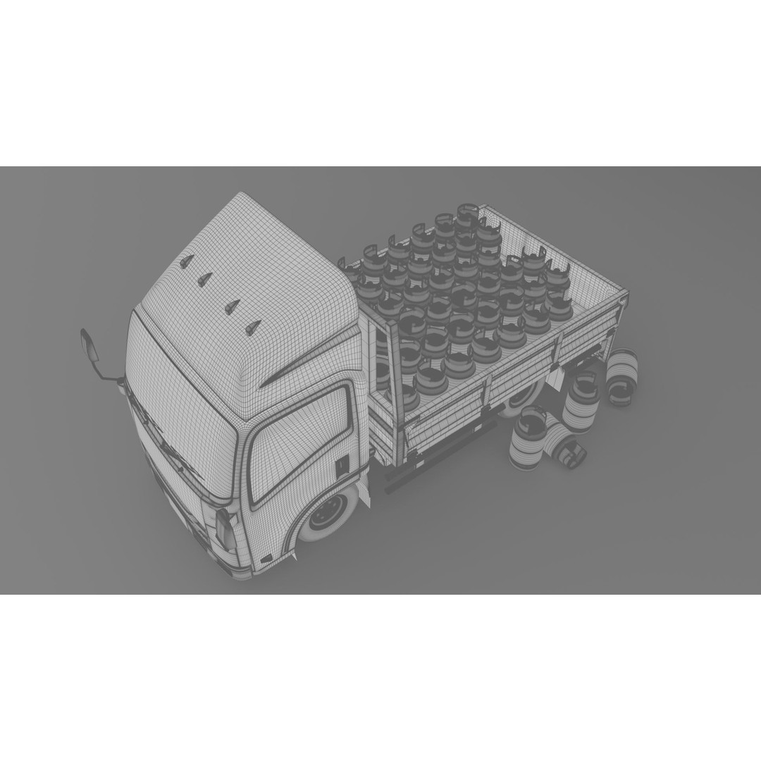 ISUZU NLR130 Gas Tank 3D Model – Low Poly Vehicle Asset, FBX, OBJ - View 32
