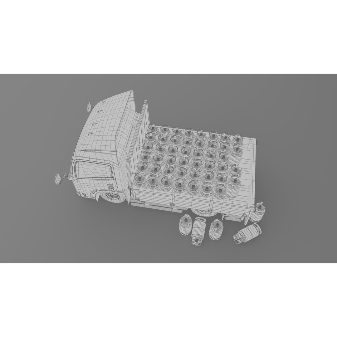 ISUZU NLR130 Gas Tank 3D Model – Low Poly Vehicle Asset, FBX, OBJ - View 33