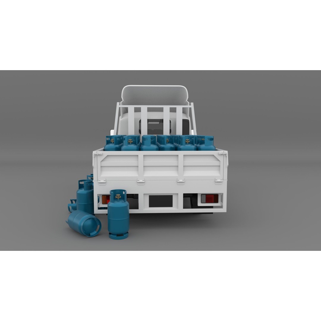 ISUZU NLR130 Gas Tank 3D Model – Low Poly Vehicle Asset, FBX, OBJ - View 5