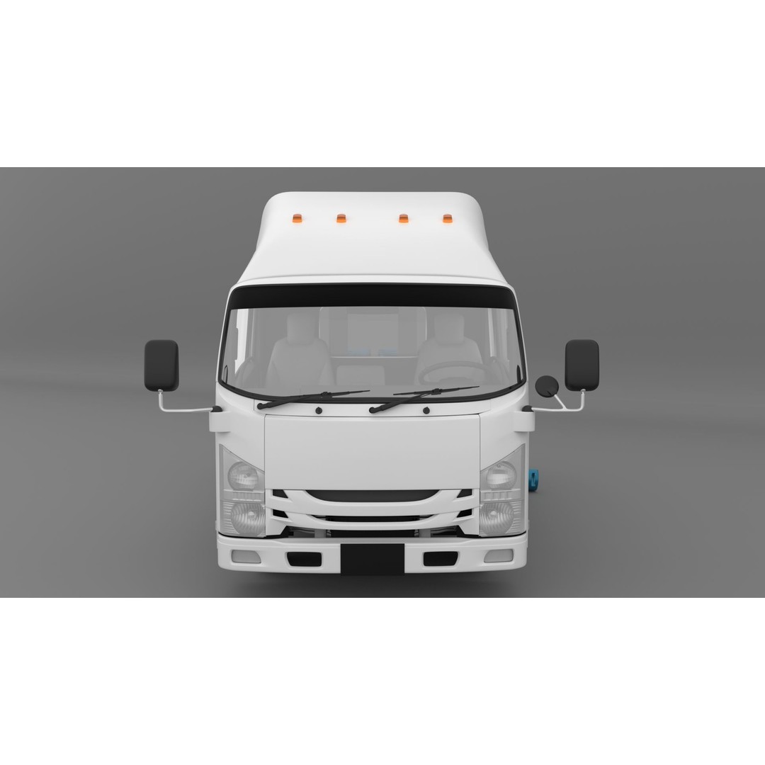 ISUZU NLR130 Gas Tank 3D Model – Low Poly Vehicle Asset, FBX, OBJ - View 9