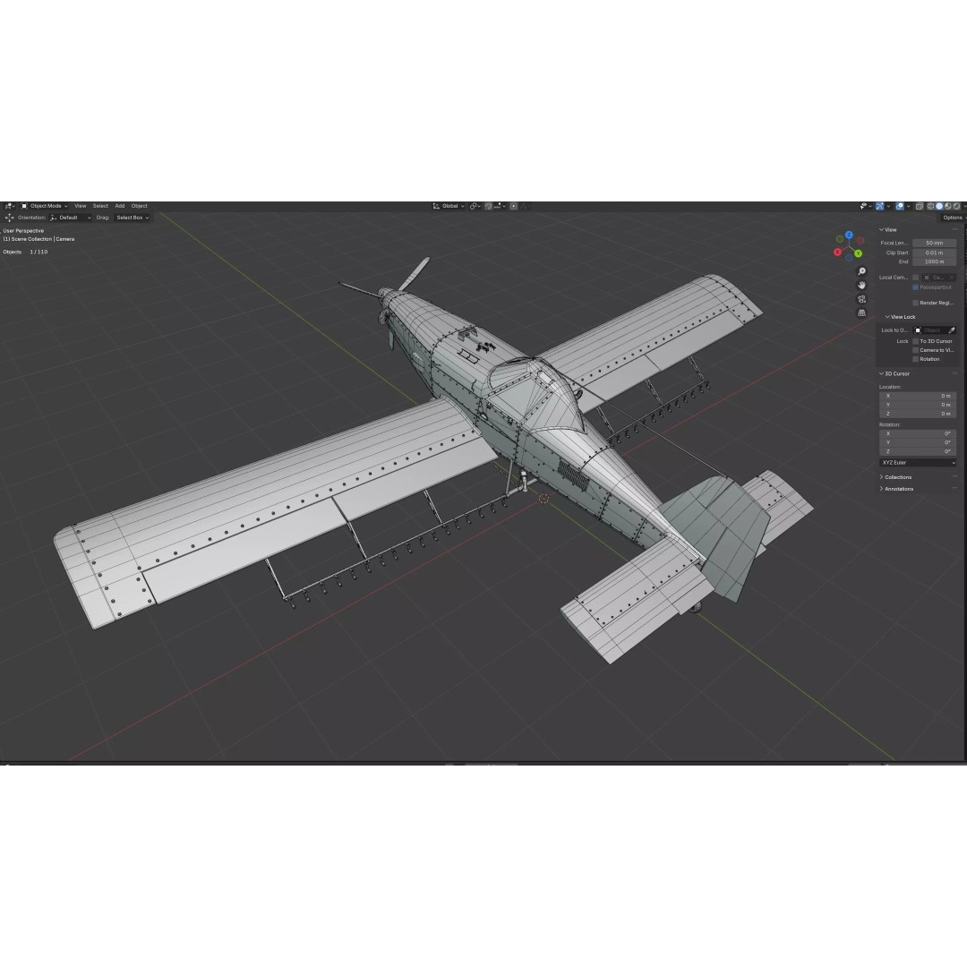 AT 502B Air Tractor 3D Model – Low Poly PBR Game Asset, FBX, Blender - View 35