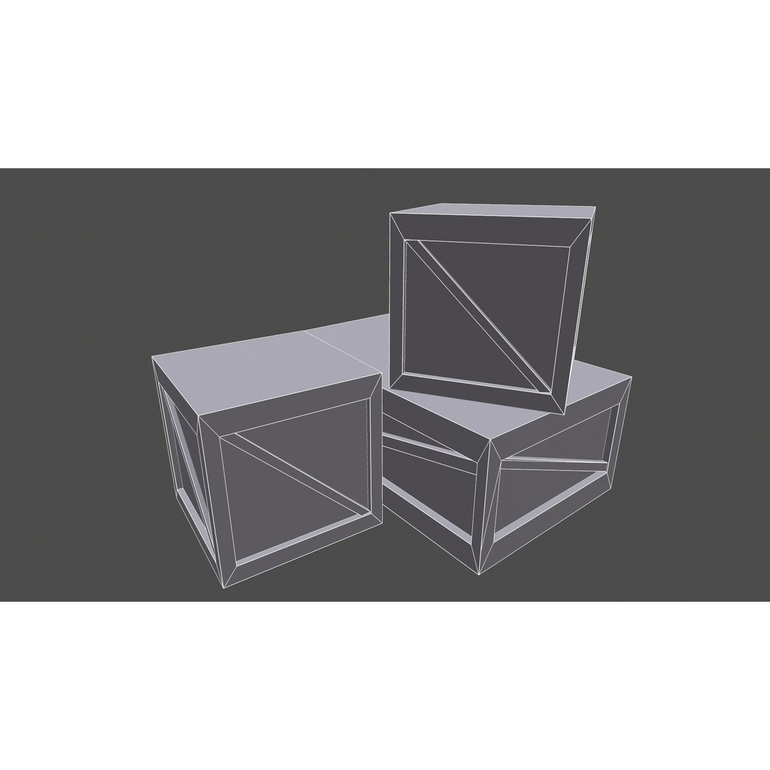 Wooden Box Set 3D Model – Low Poly PBR Asset for Games and Animation - View 20