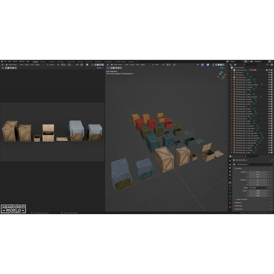 Wood Box Set 3D Model – Low Poly Game Ready Asset for Unity & Unreal - View 15