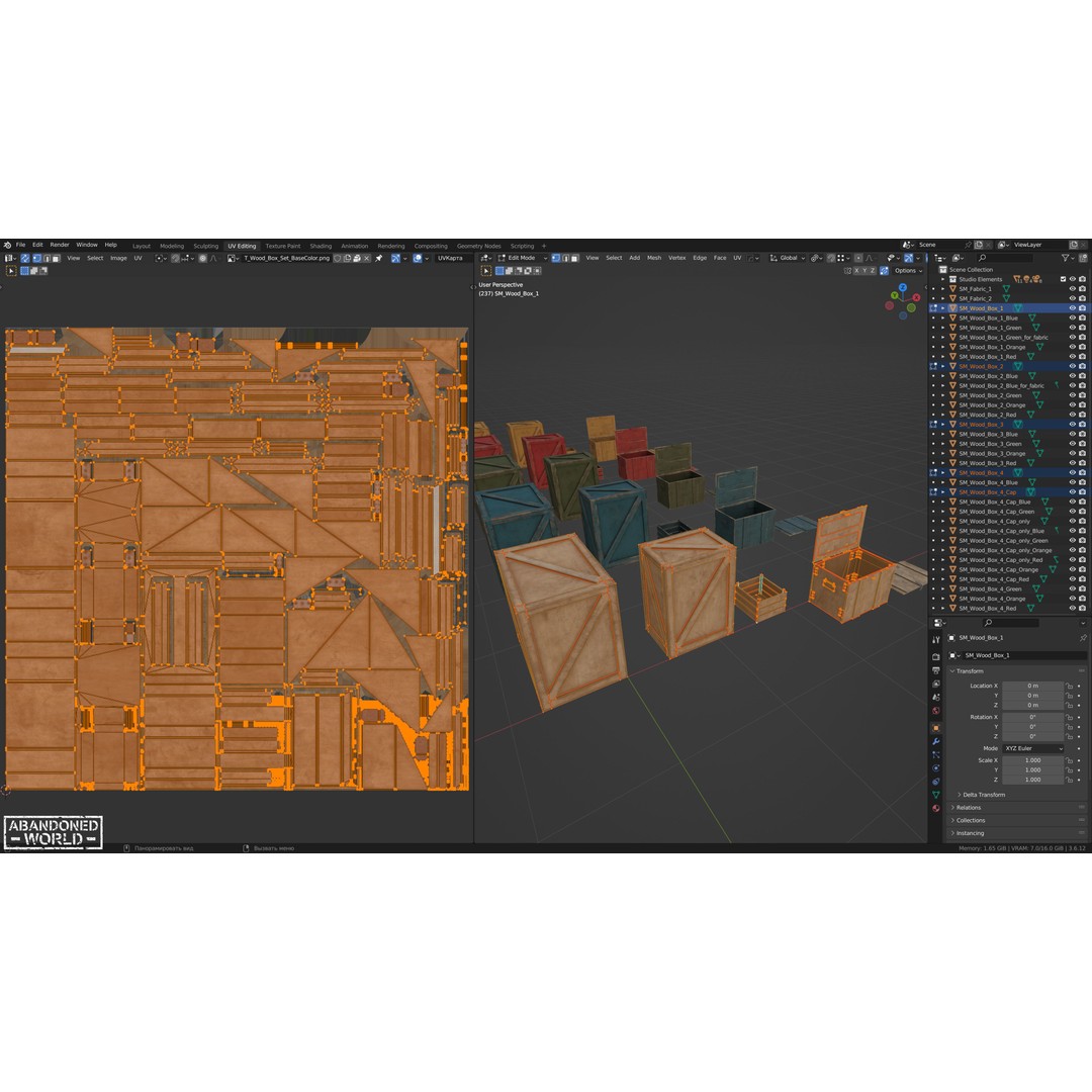 Wood Box Set 3D Model – Low Poly Game Ready Asset for Unity & Unreal - View 18