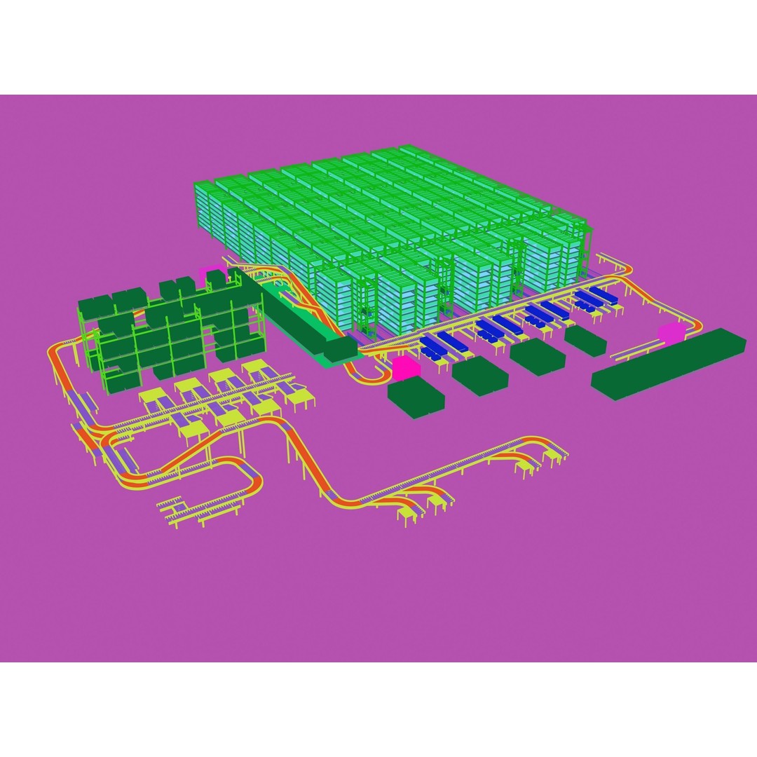 Conveyor Belt 3D Model – Industrial Shipping System, FBX & OBJ - View 12