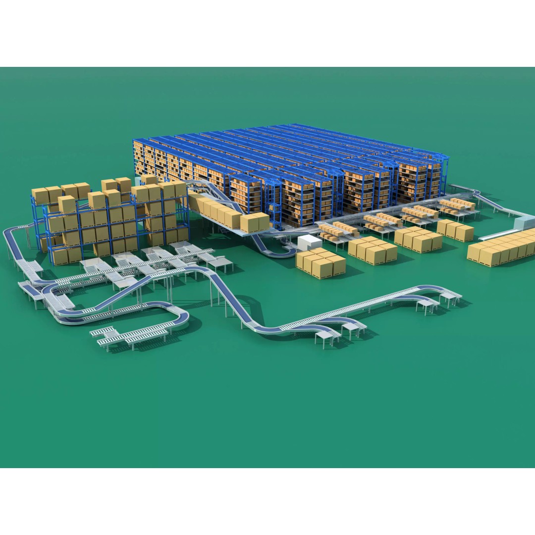 Conveyor Belt 3D Model – Industrial Shipping System, FBX & OBJ - View 2