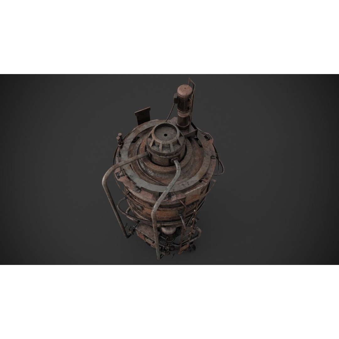 Rusted Machinery Device 3D Model – High Poly PBR Asset, FBX - View 10