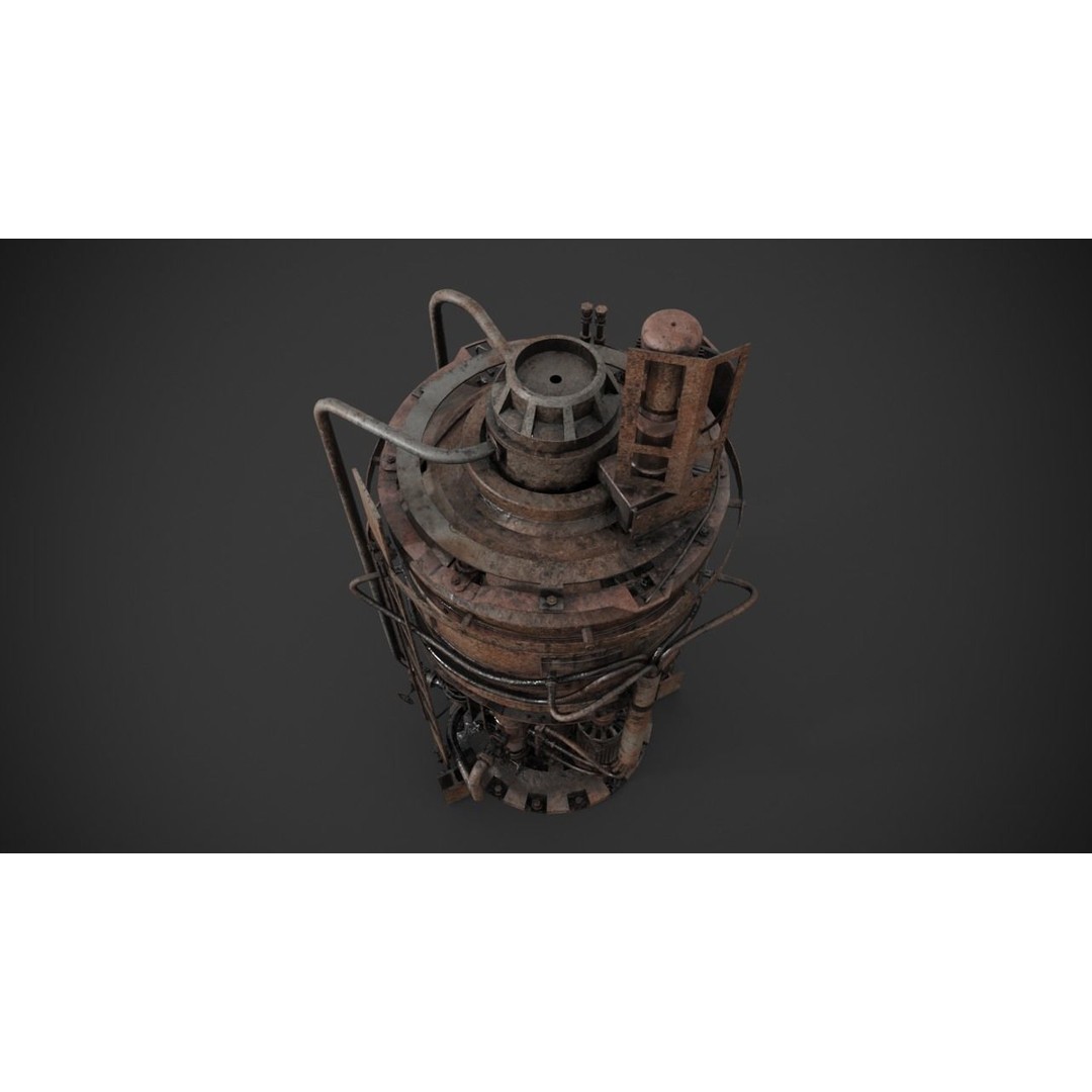 Rusted Machinery Device 3D Model – High Poly PBR Asset, FBX - View 11