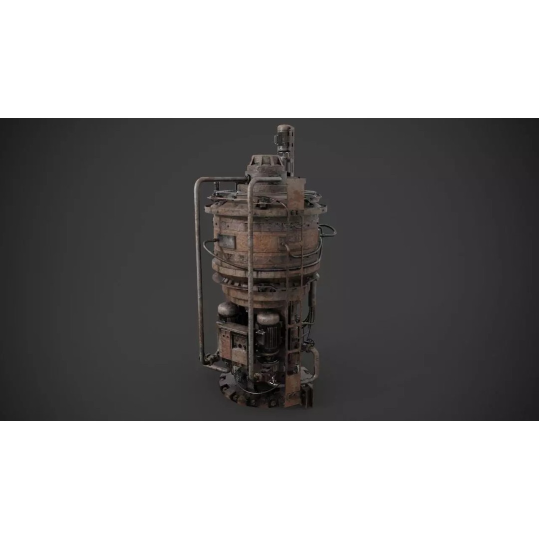Rusted Machinery Device 3D Model – High Poly PBR Asset, FBX - View 2