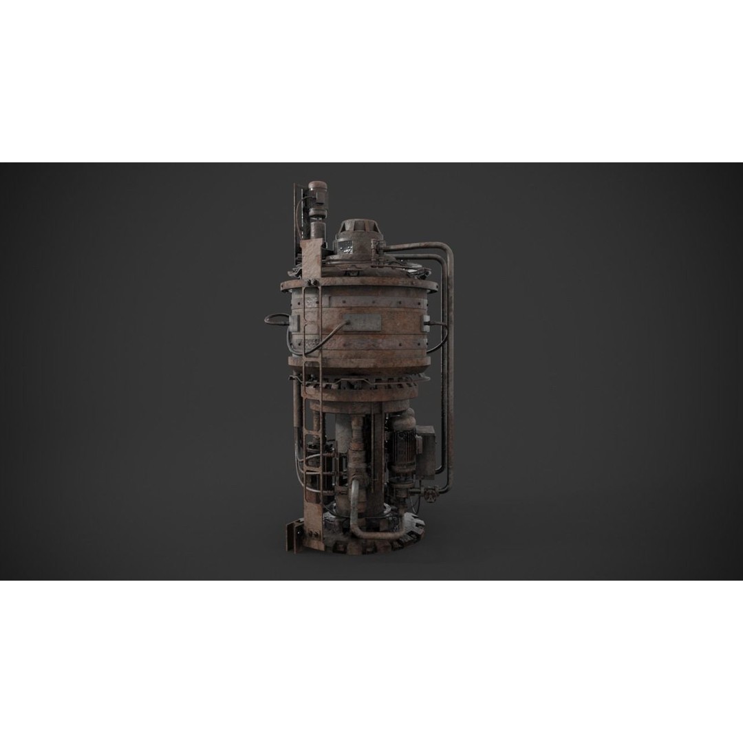 Rusted Machinery Device 3D Model – High Poly PBR Asset, FBX - View 8
