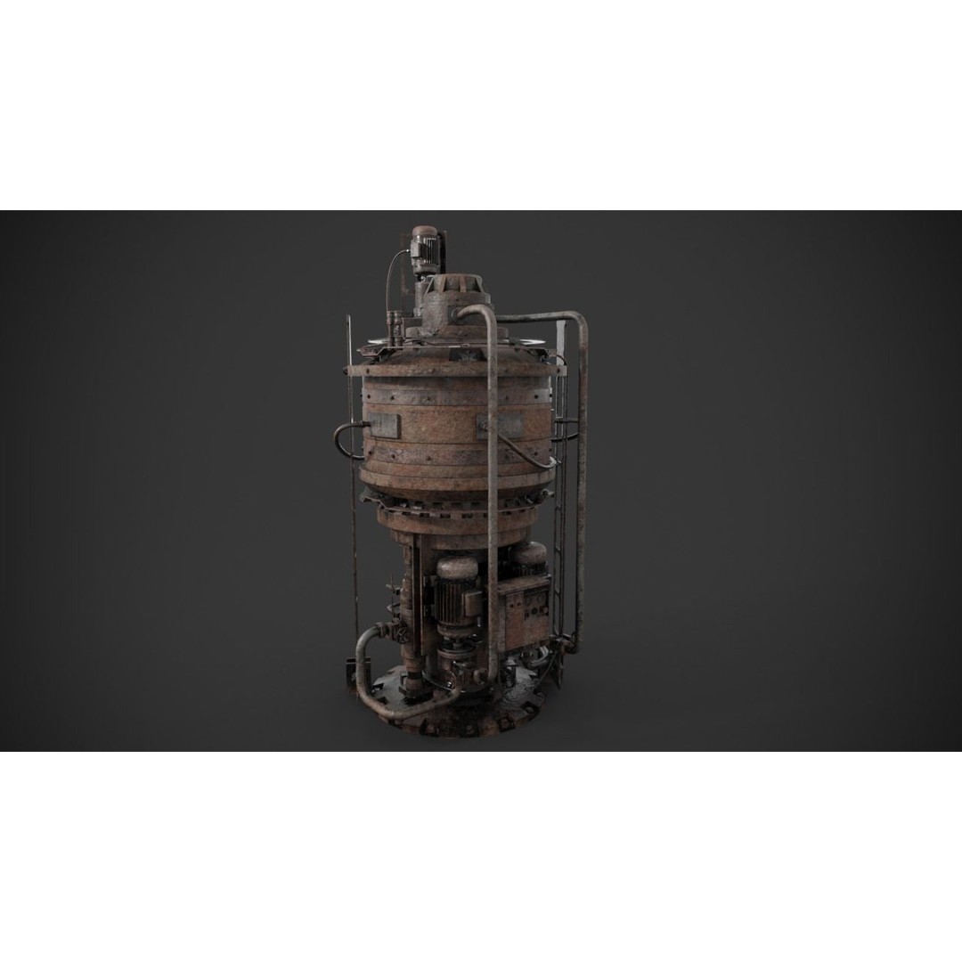 Rusted Machinery Device 3D Model – High Poly PBR Asset, FBX - View 9