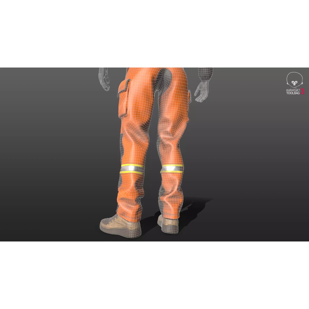 Female Welder Suit 3D Model – Low Poly Rigged Asset, FBX, PBR - View 13