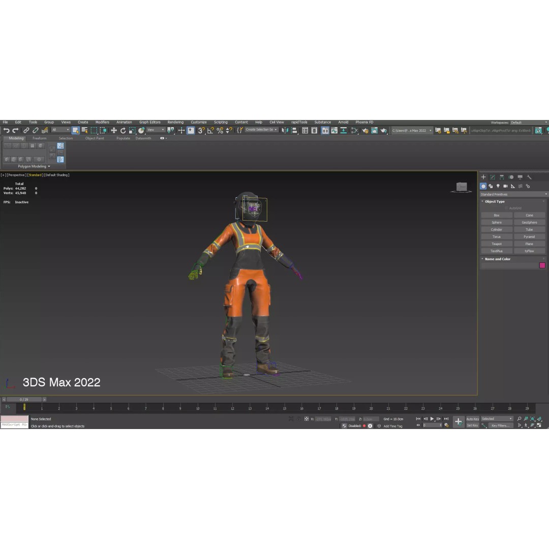 Female Welder Suit 3D Model – Low Poly Rigged Asset, FBX, PBR - View 18