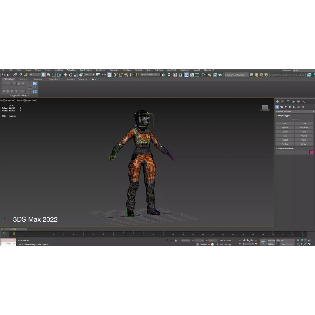 Female Welder Suit 3D Model – Low Poly Rigged Asset, FBX, PBR - View 19