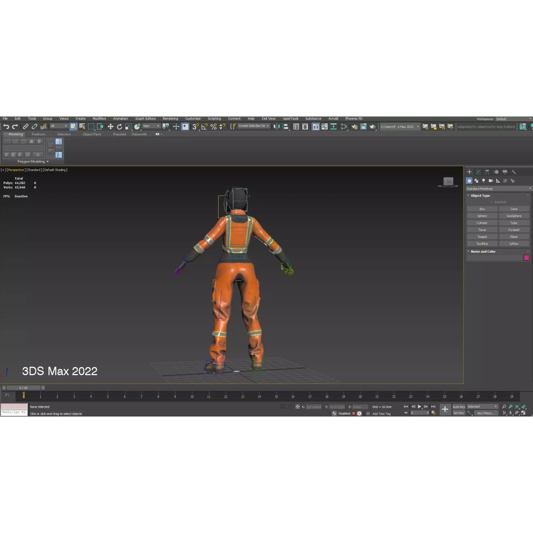 Female Welder Suit 3D Model – Low Poly Rigged Asset, FBX, PBR - View 21