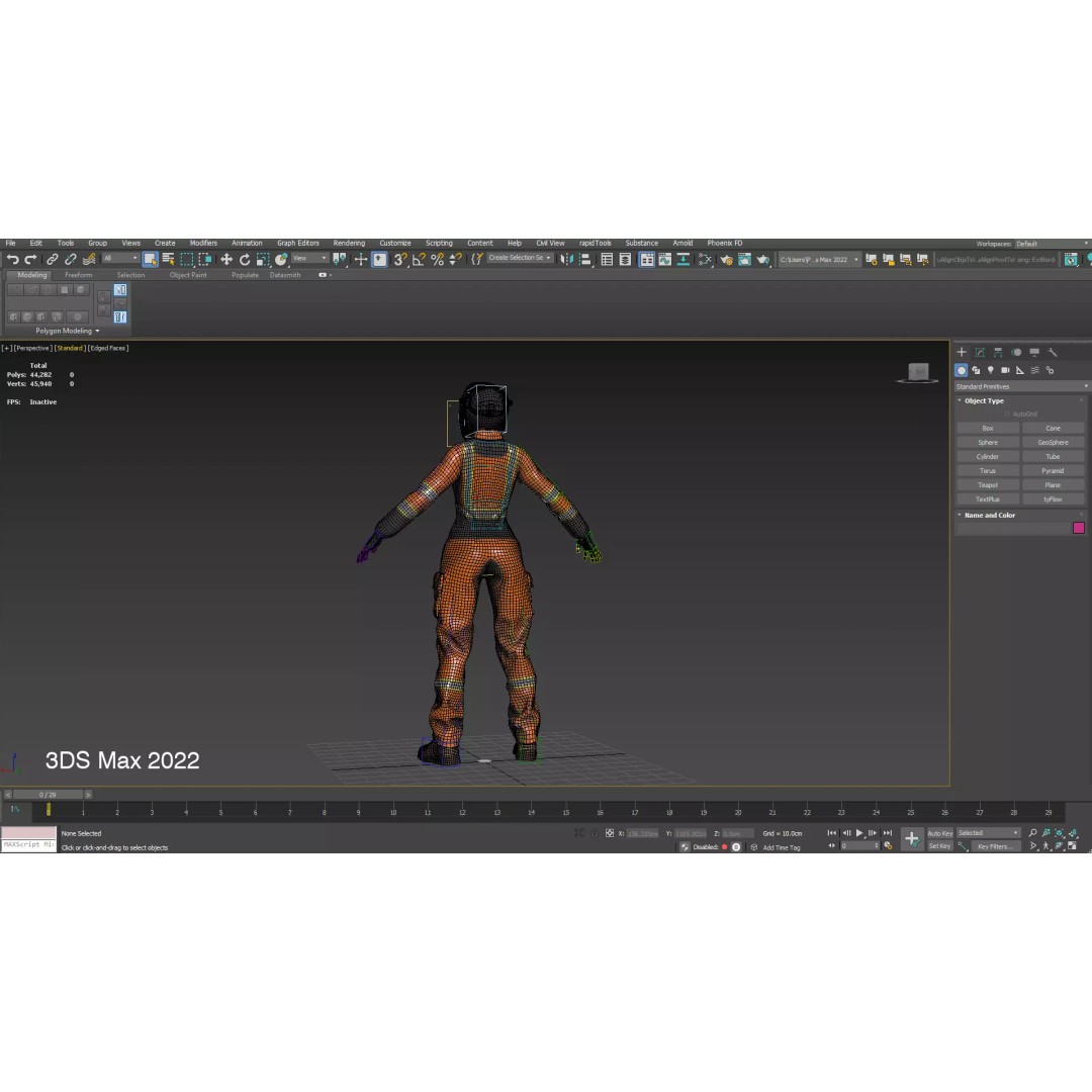 Female Welder Suit 3D Model – Low Poly Rigged Asset, FBX, PBR - View 22