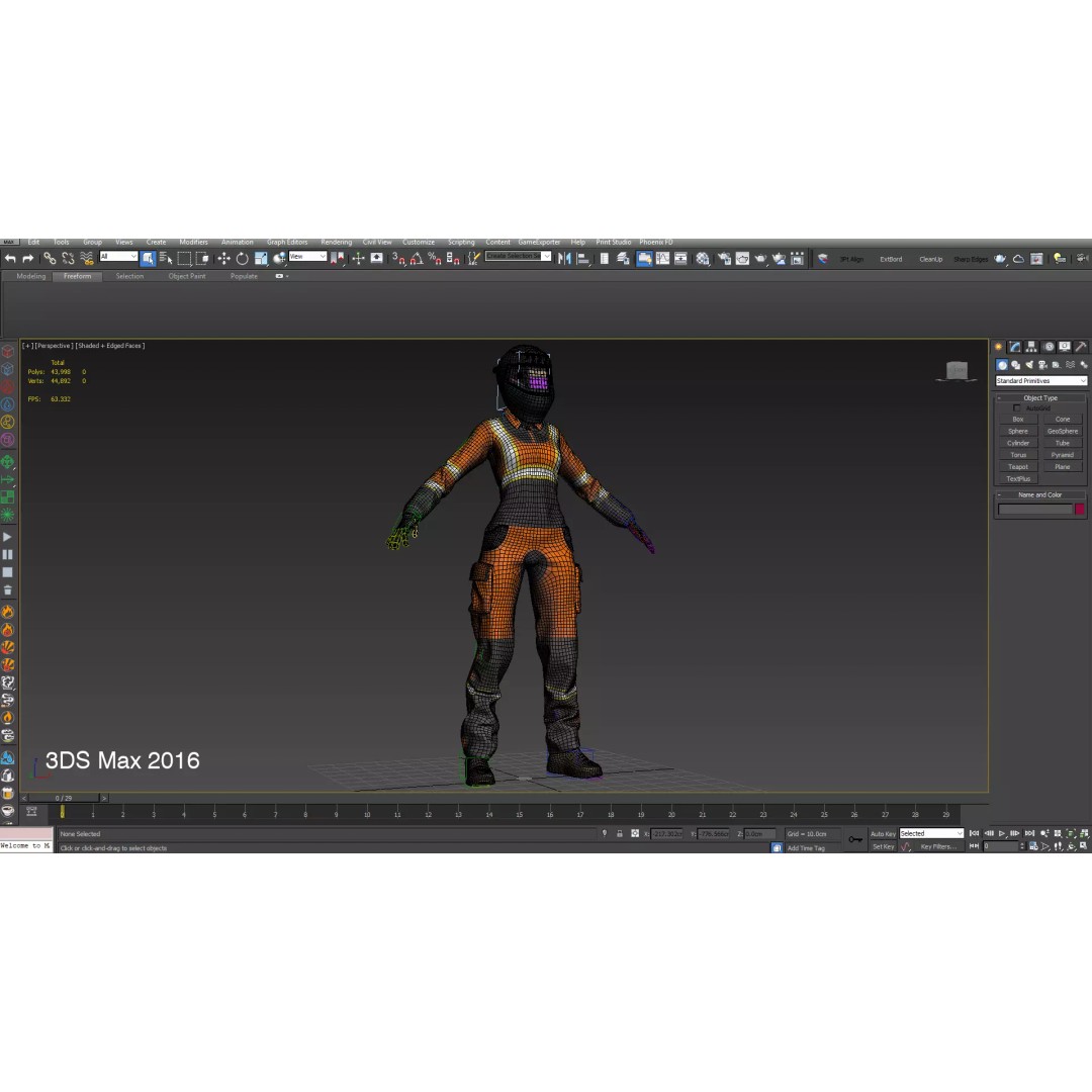 Female Welder Suit 3D Model – Low Poly Rigged Asset, FBX, PBR - View 27