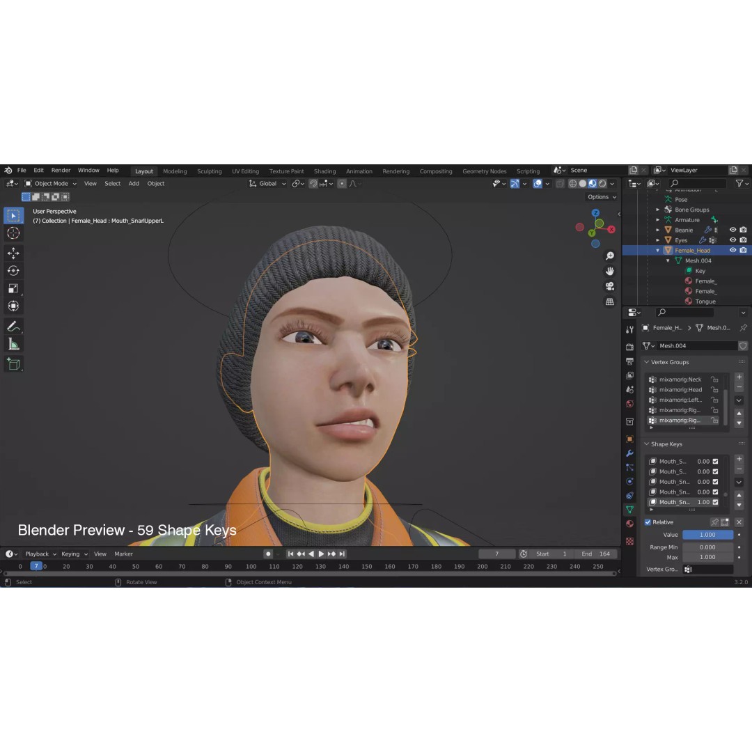 Female Welder Suit 3D Model – Low Poly Rigged Asset, FBX, PBR - View 33