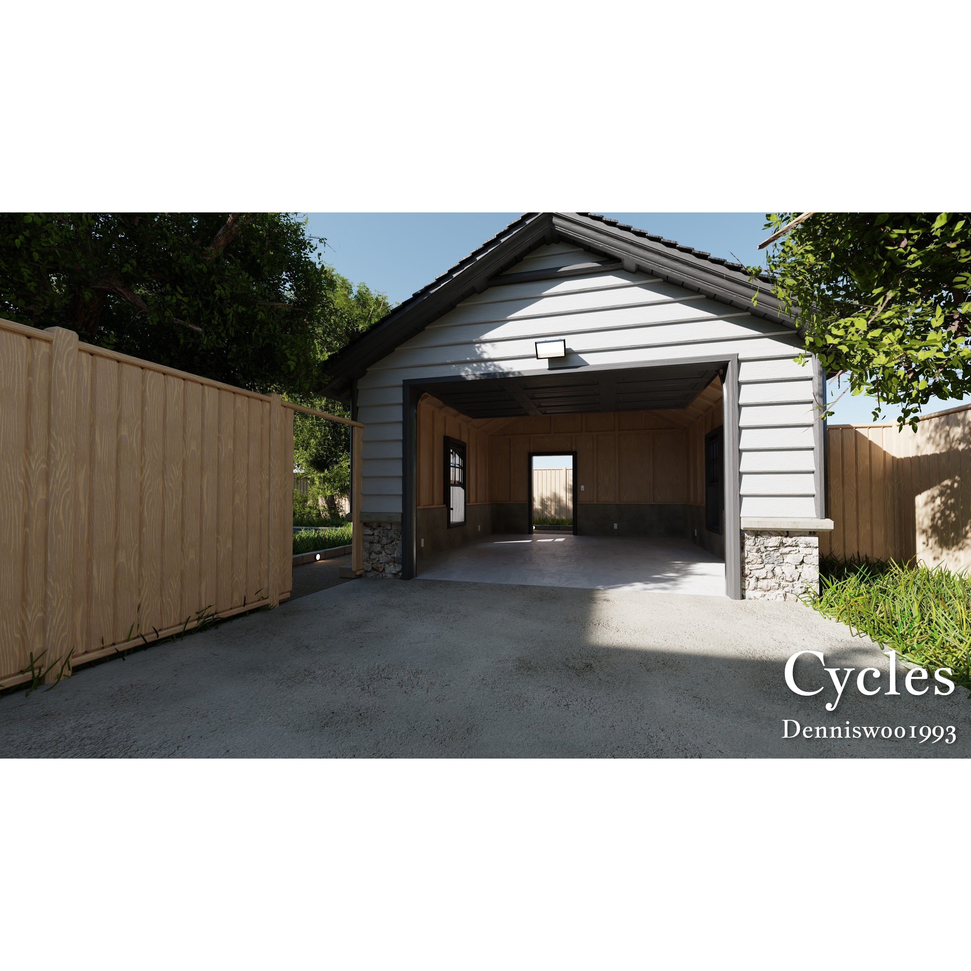 Modular Classic American House - Low-Poly Game-Ready 3D Model - View 15