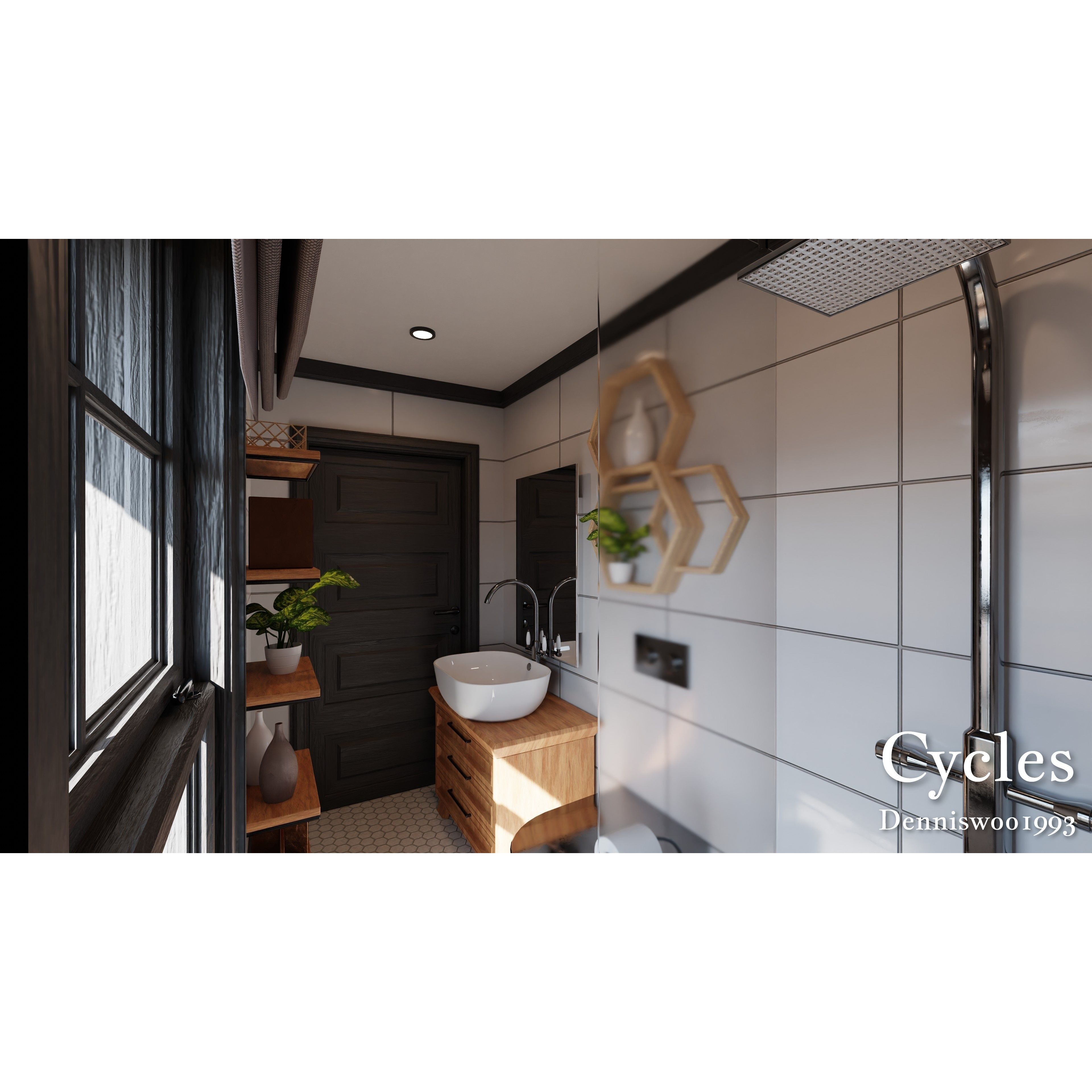 Modular Classic American House - Low-Poly Game-Ready 3D Model - View 22