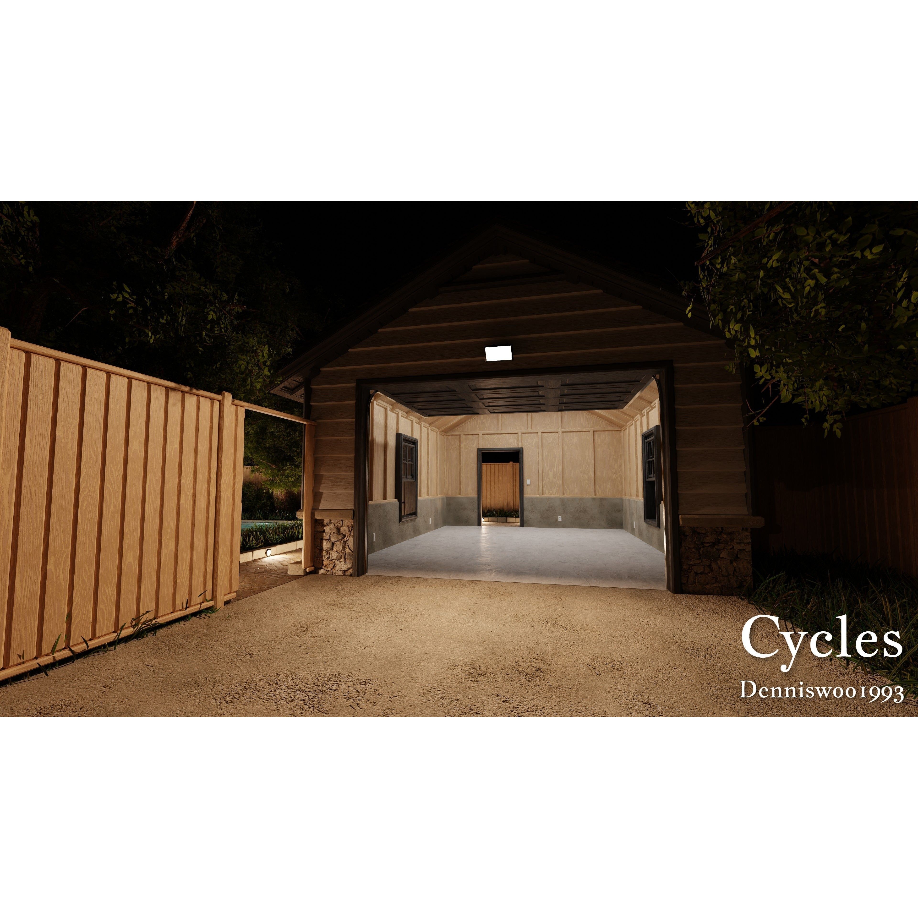 Modular Classic American House - Low-Poly Game-Ready 3D Model - View 32