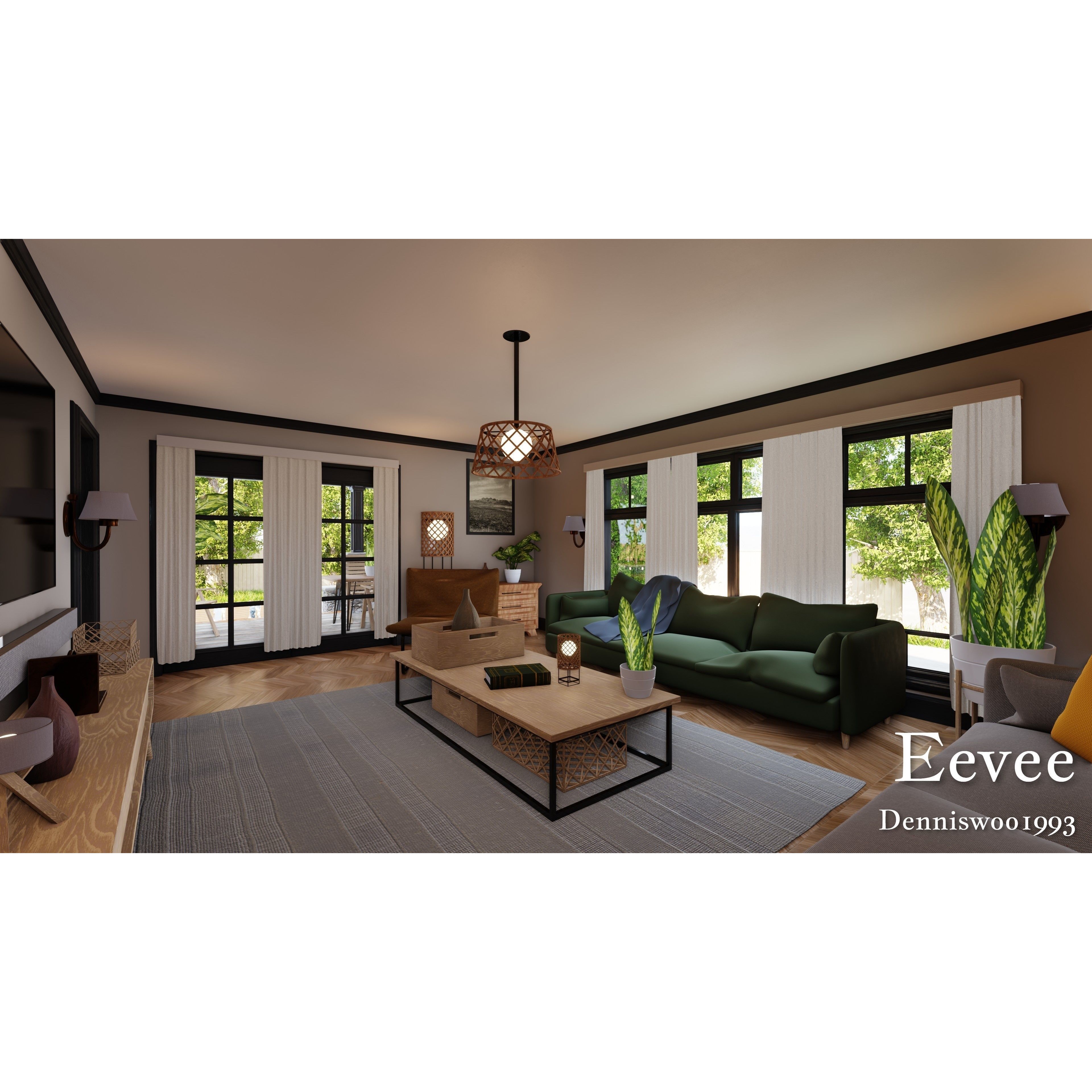 Modular Classic American House - Low-Poly Game-Ready 3D Model - View 39