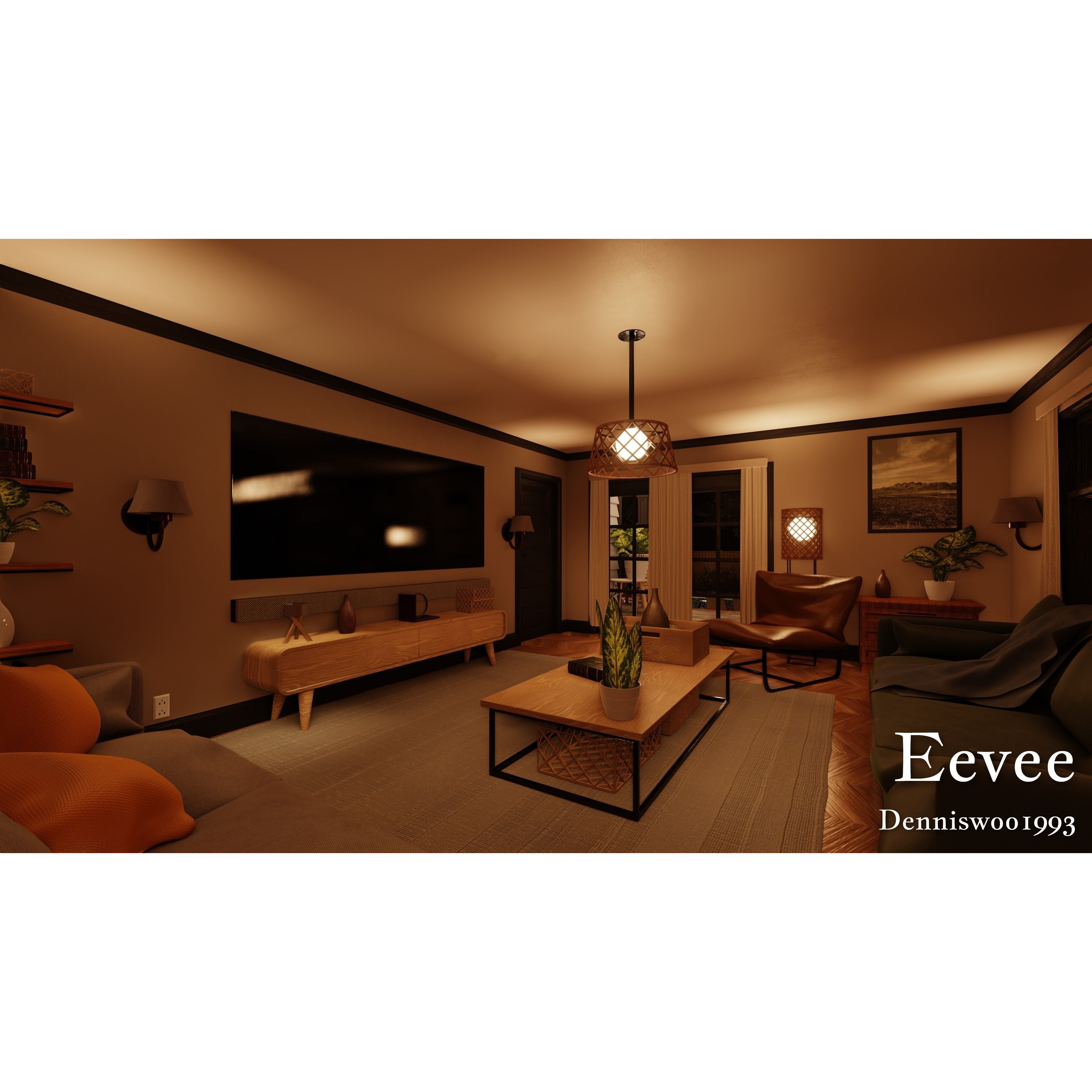 Modular Classic American House - Low-Poly Game-Ready 3D Model - View 49