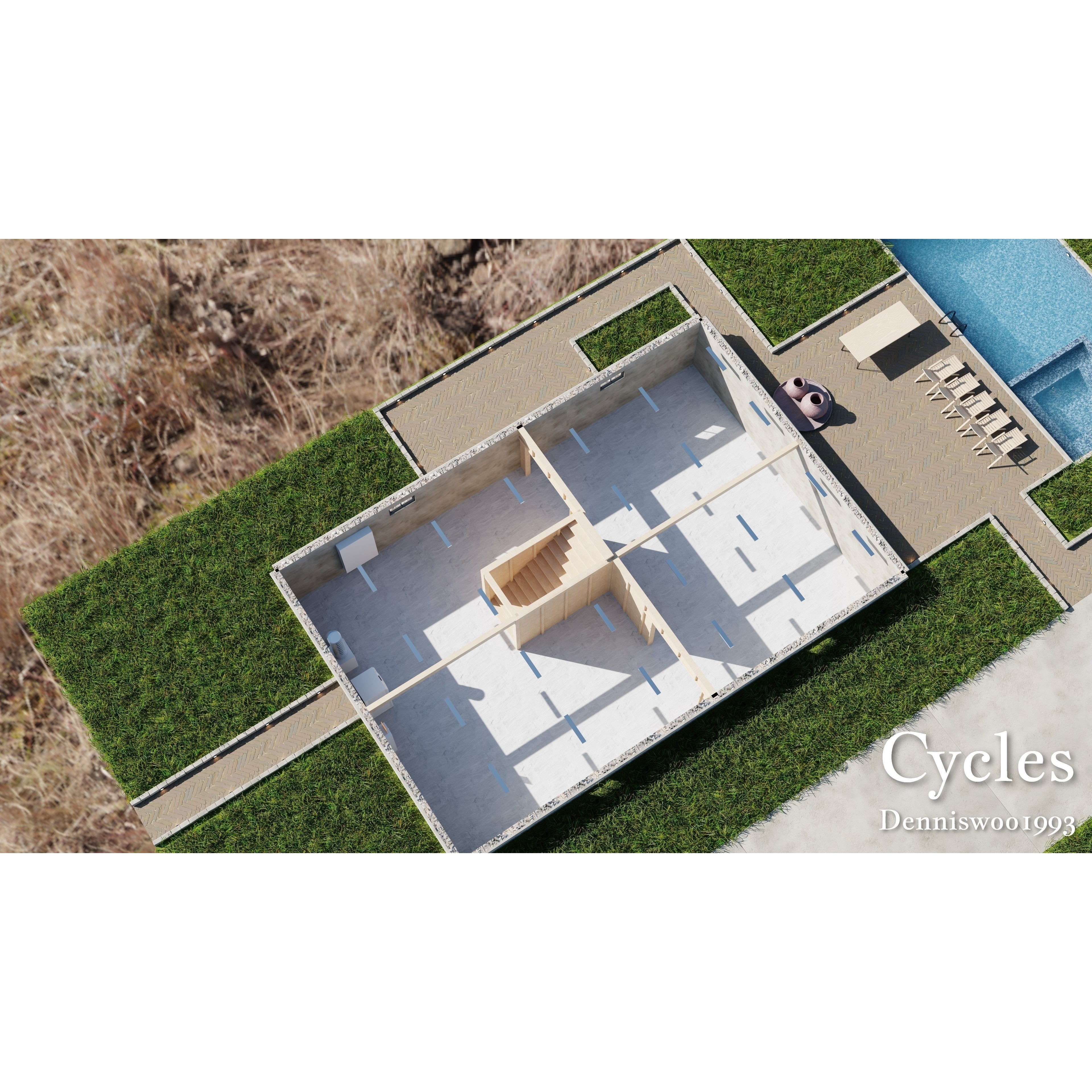 Modular Classic American House - Low-Poly Game-Ready 3D Model - View 5
